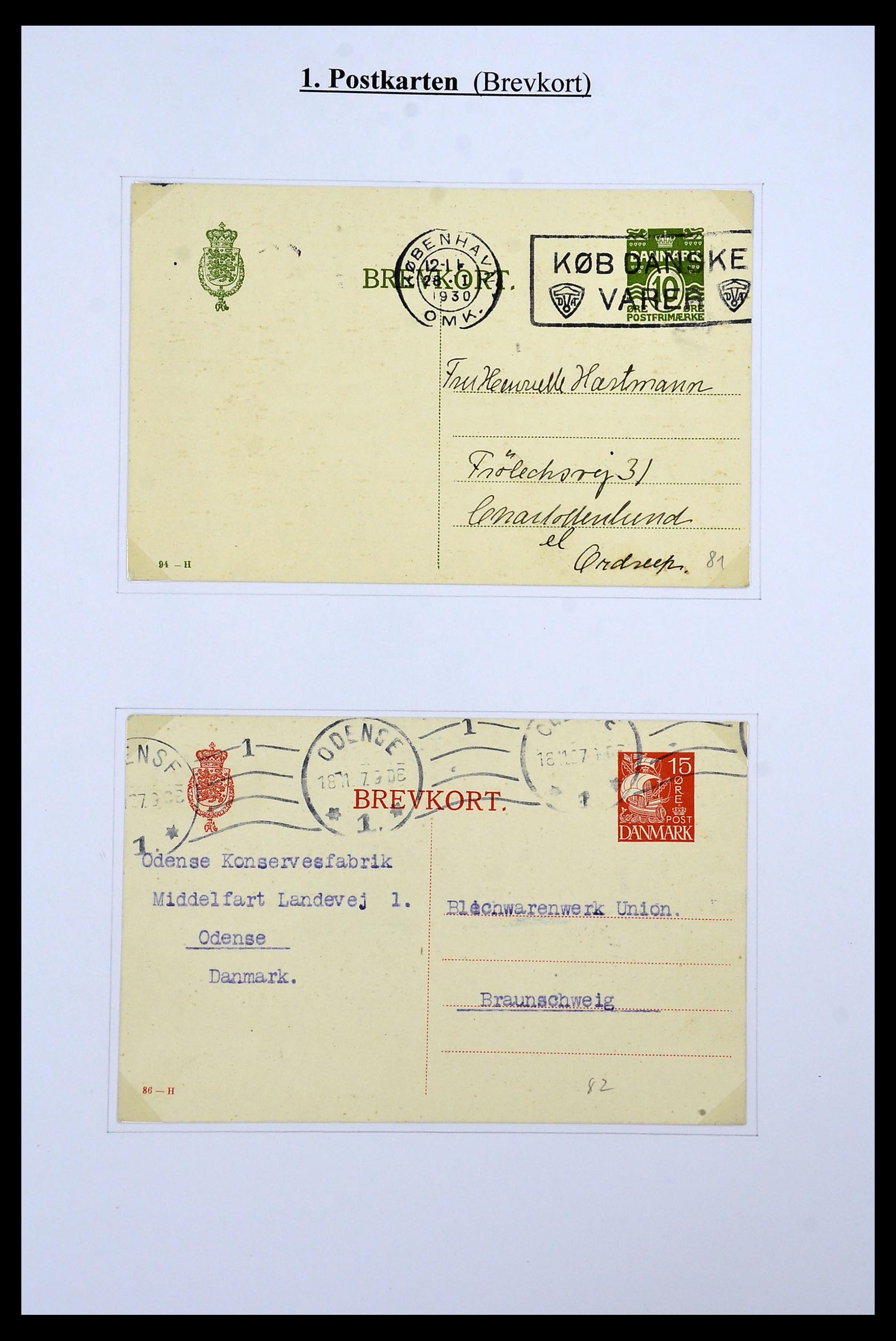 34189 027 - Postzegelverzameling 34189 Denemarken postwaardestukken 1871-2002.