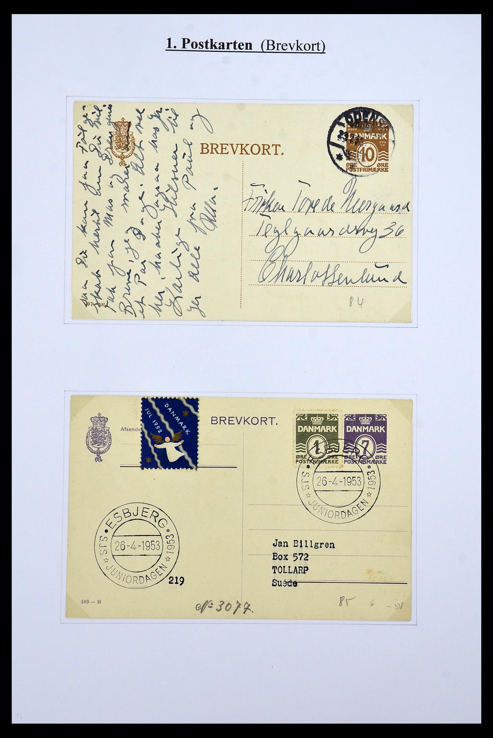 34189 028 - Postzegelverzameling 34189 Denemarken postwaardestukken 1871-2002.