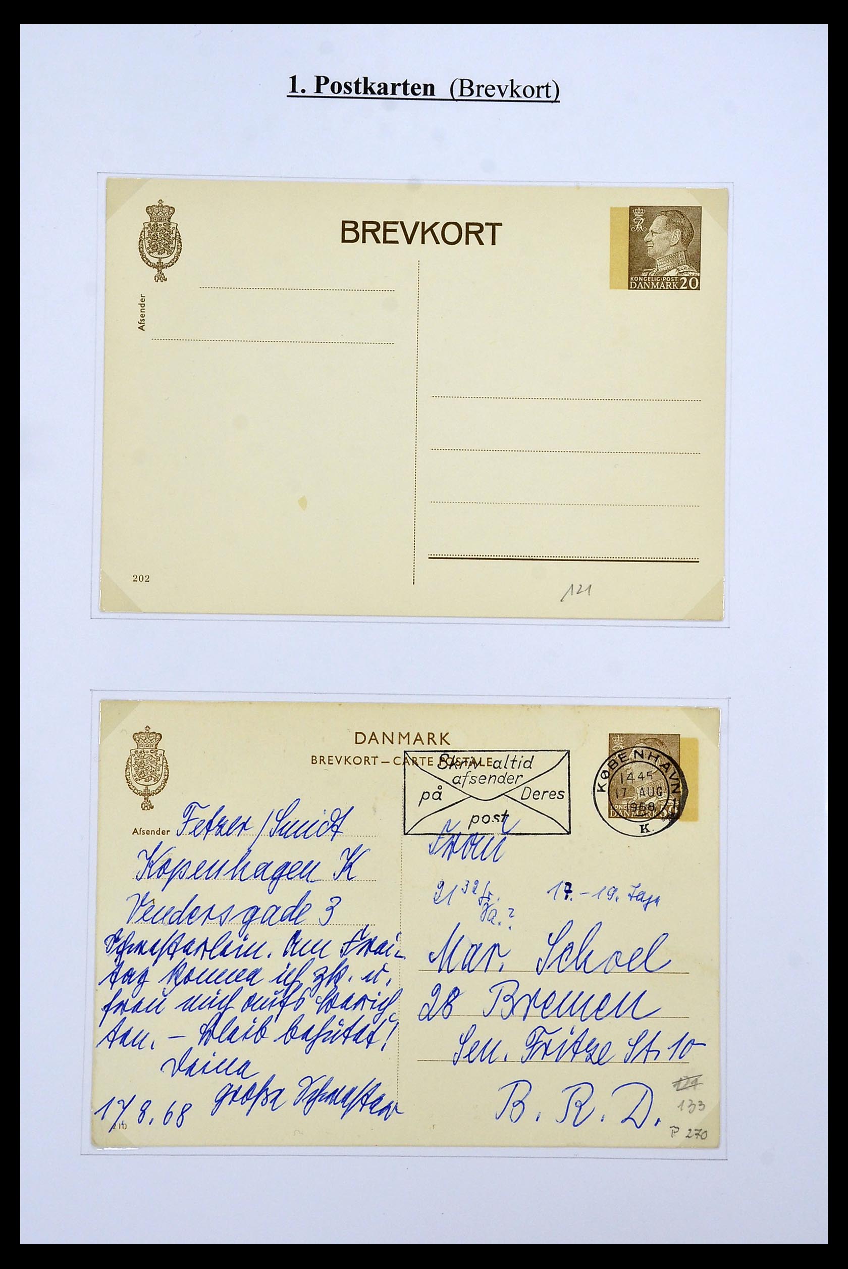 34189 032 - Stamp collection 34189 Denmark postal stationeries 1871-2002.