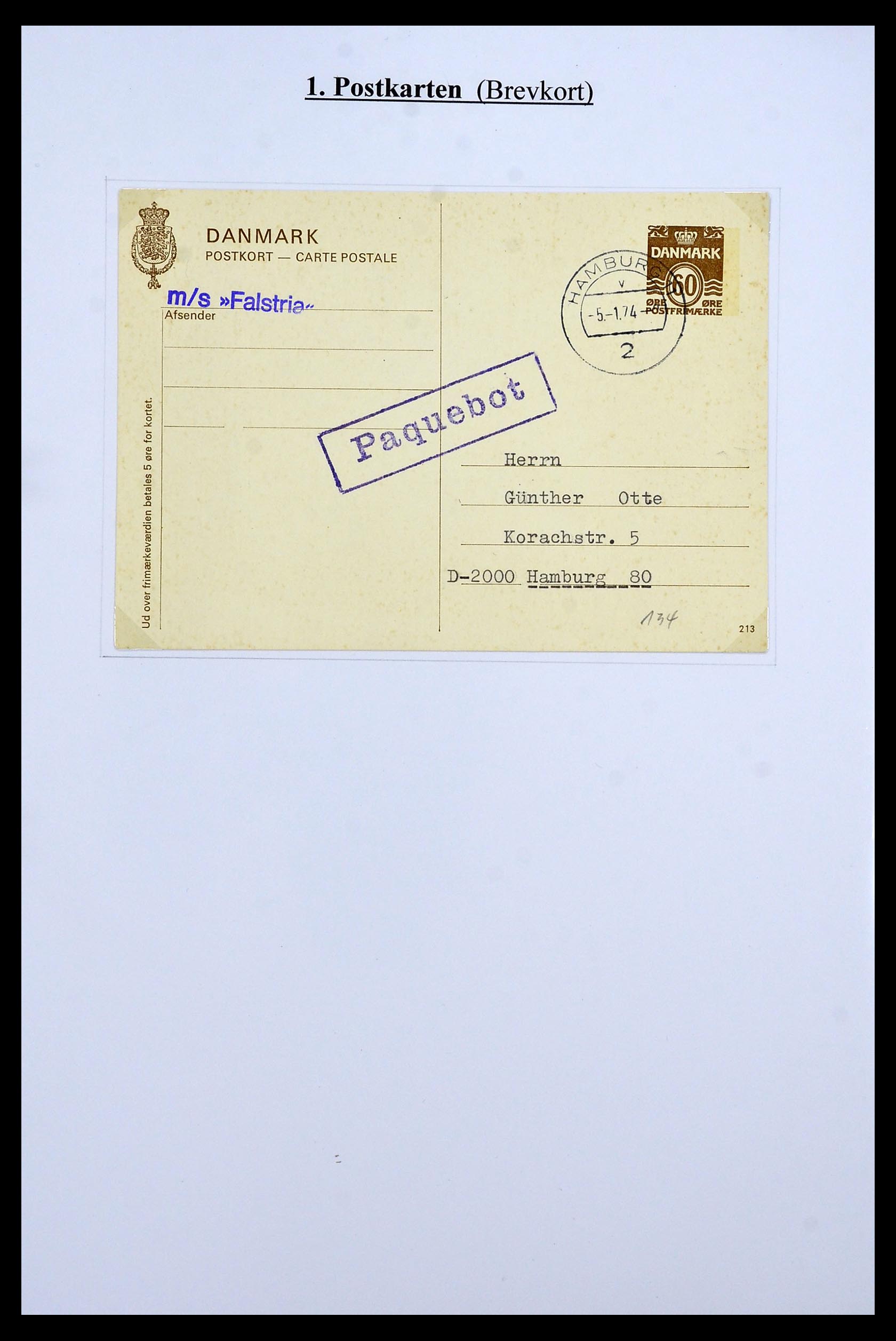 34189 033 - Stamp collection 34189 Denmark postal stationeries 1871-2002.