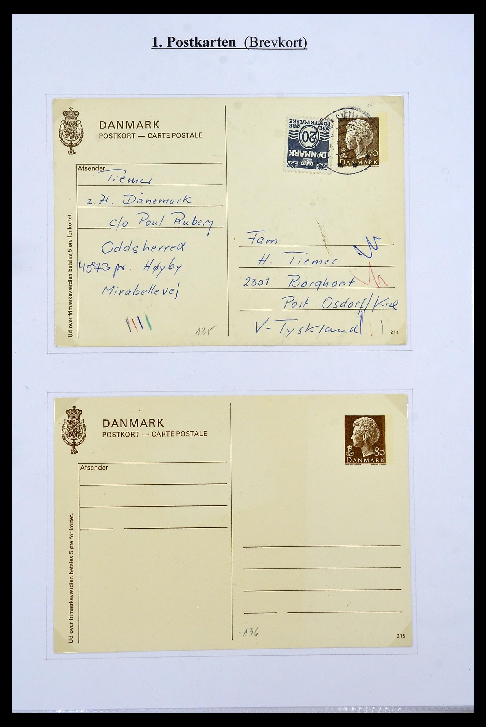 34189 036 - Stamp collection 34189 Denmark postal stationeries 1871-2002.