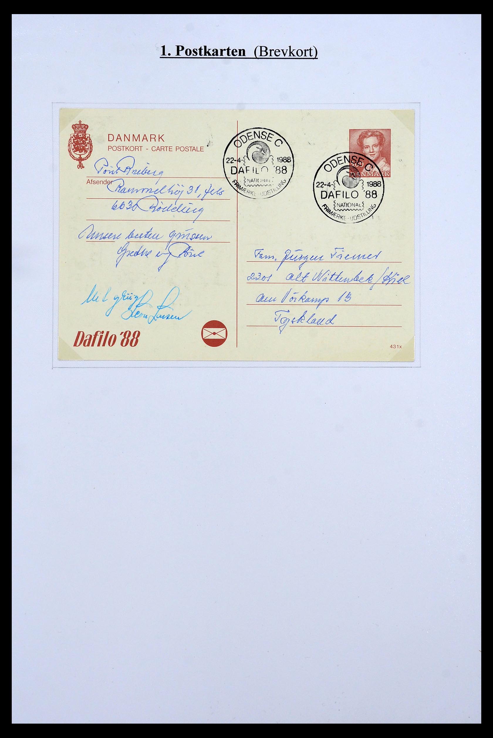34189 038 - Postzegelverzameling 34189 Denemarken postwaardestukken 1871-2002.