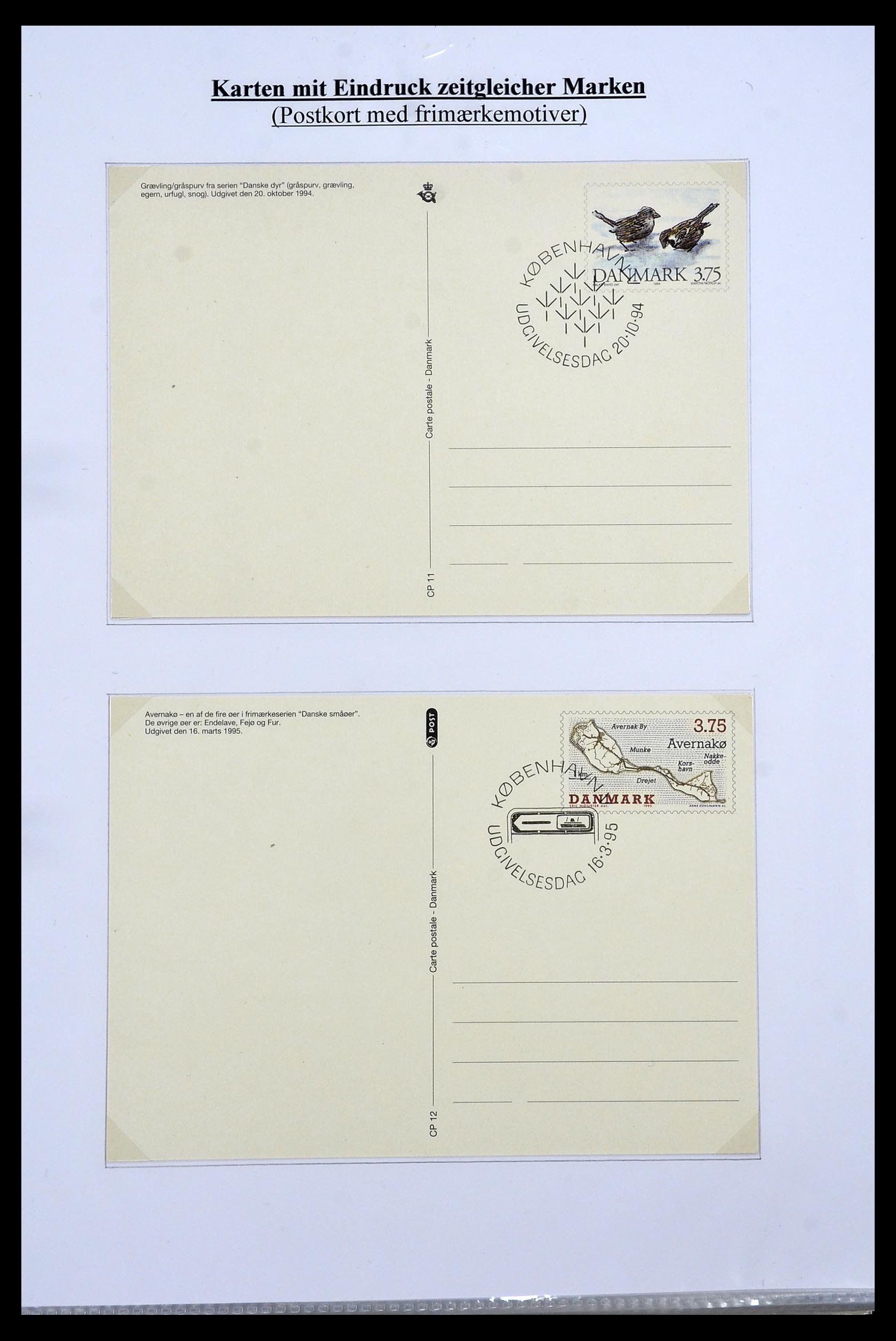 34189 044 - Postzegelverzameling 34189 Denemarken postwaardestukken 1871-2002.