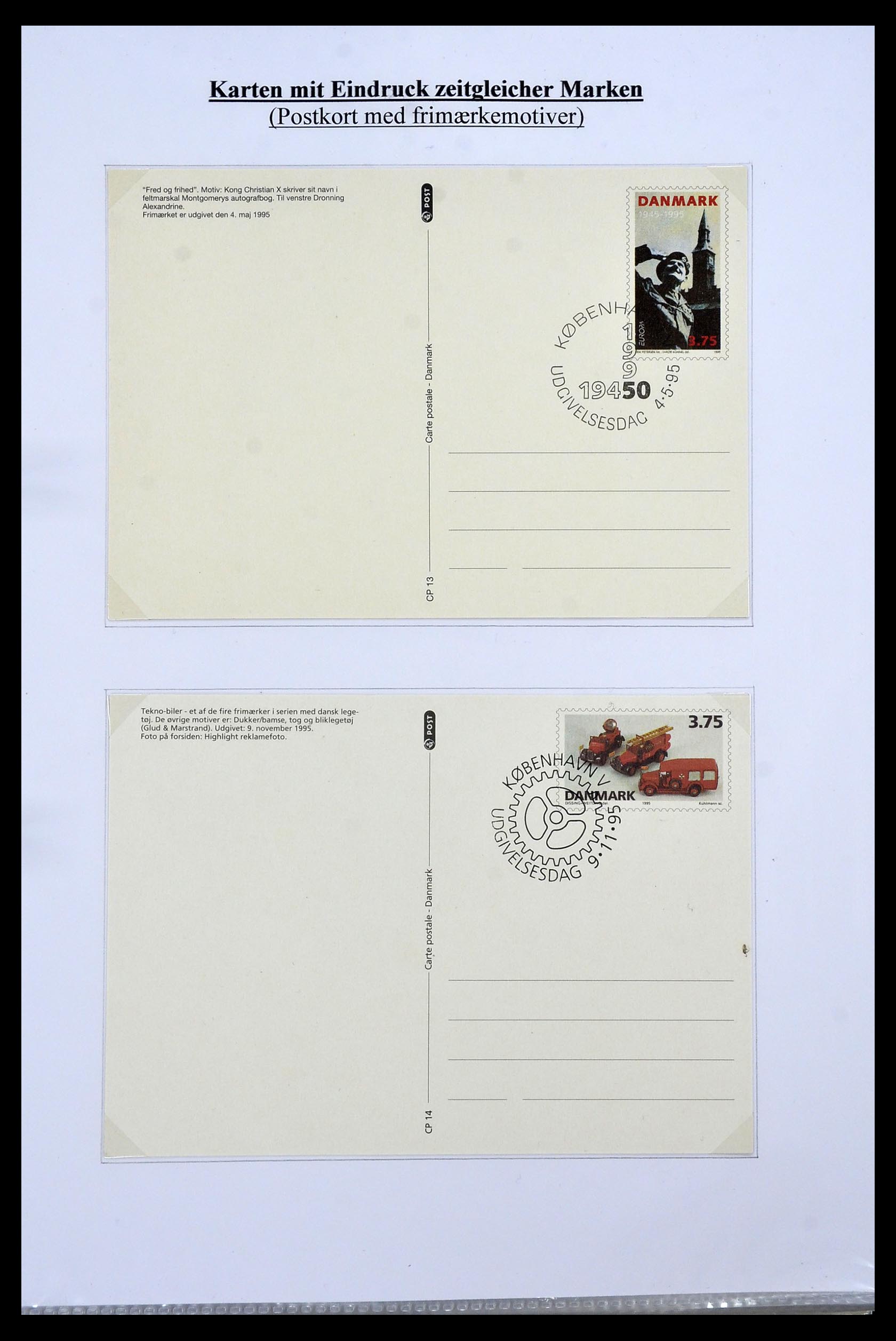 34189 045 - Stamp collection 34189 Denmark postal stationeries 1871-2002.