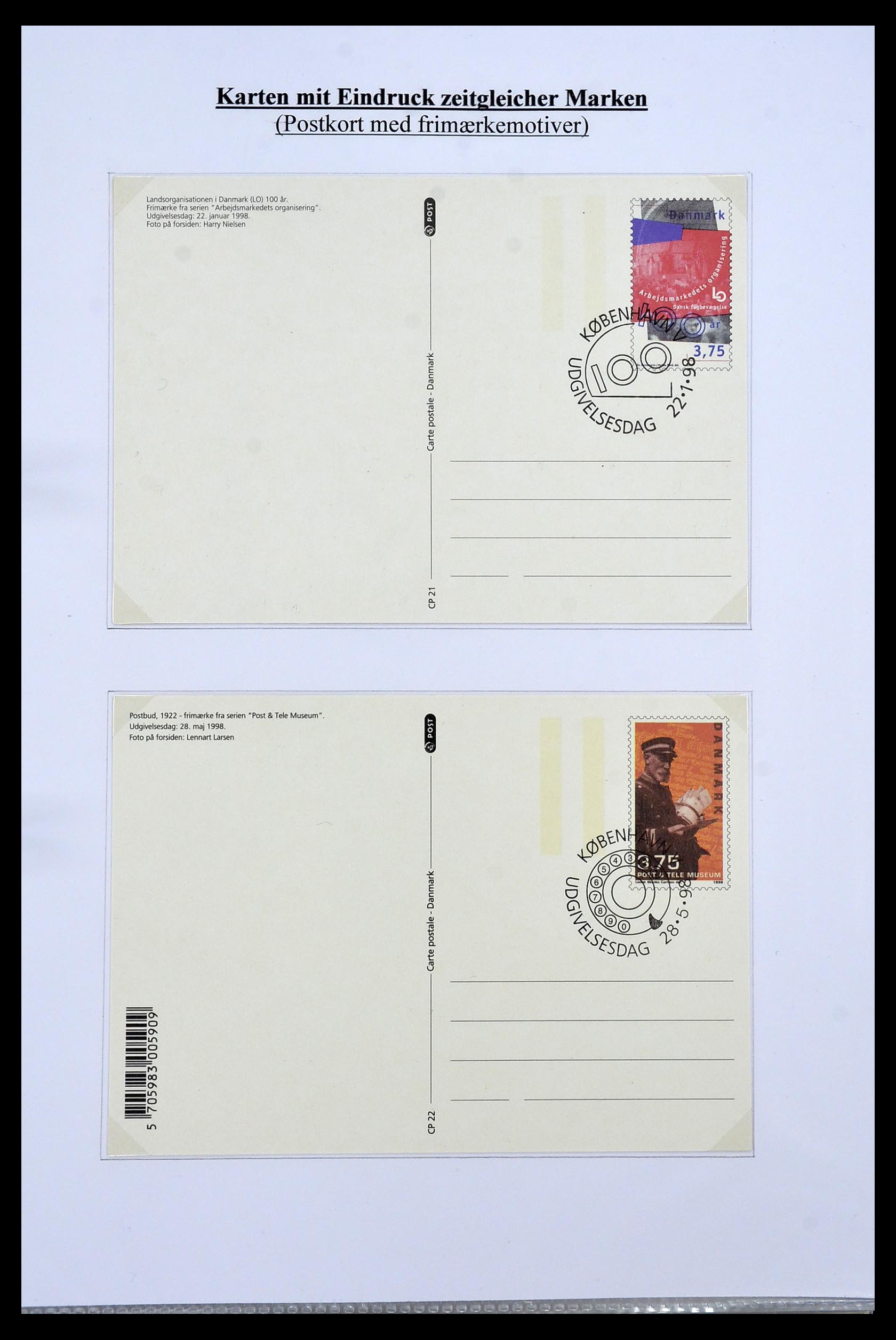 34189 050 - Postzegelverzameling 34189 Denemarken postwaardestukken 1871-2002.
