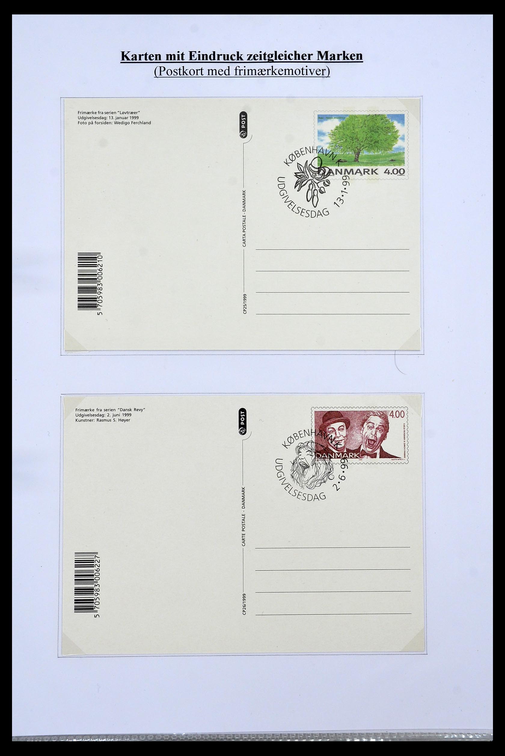34189 052 - Postzegelverzameling 34189 Denemarken postwaardestukken 1871-2002.
