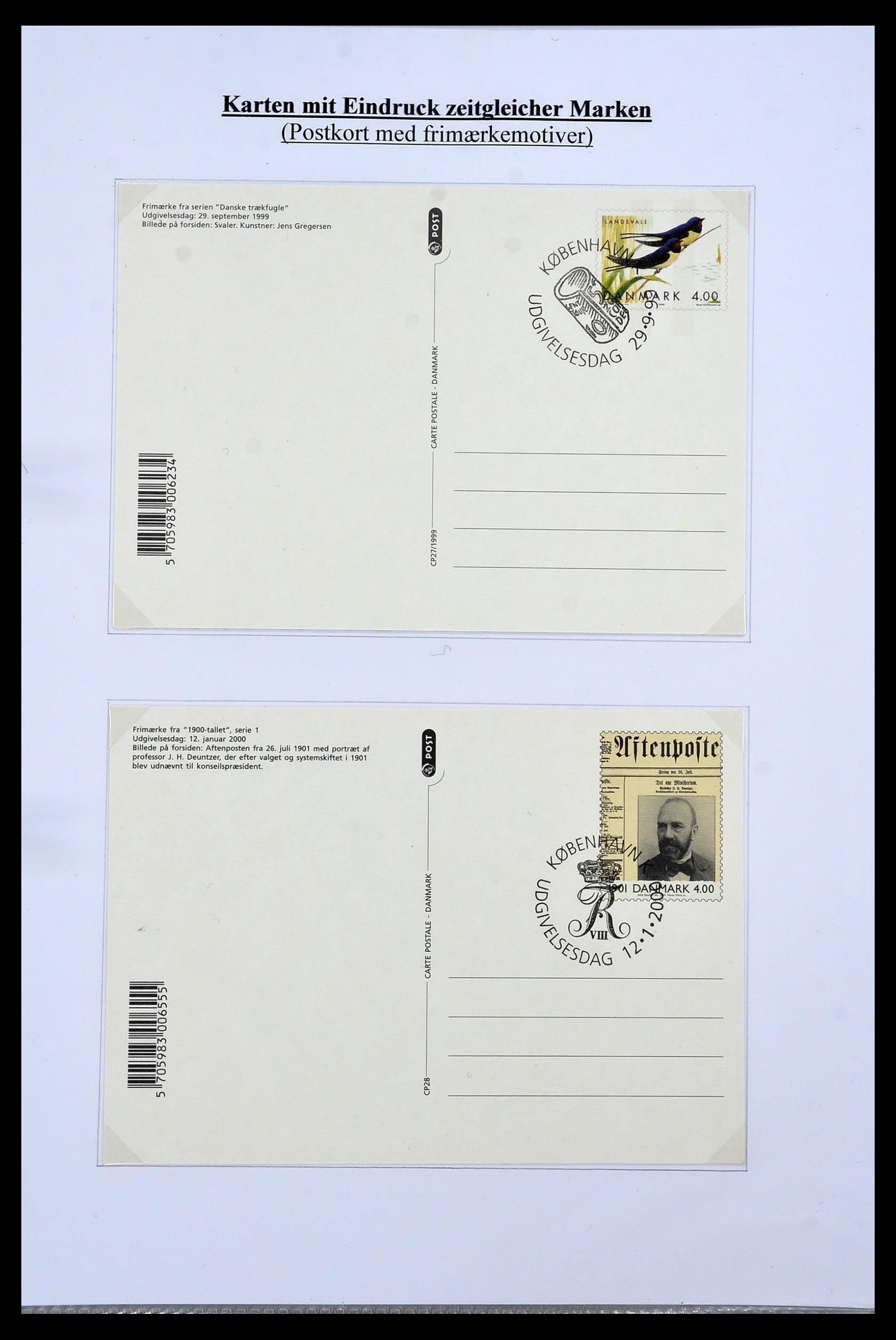 34189 053 - Postzegelverzameling 34189 Denemarken postwaardestukken 1871-2002.