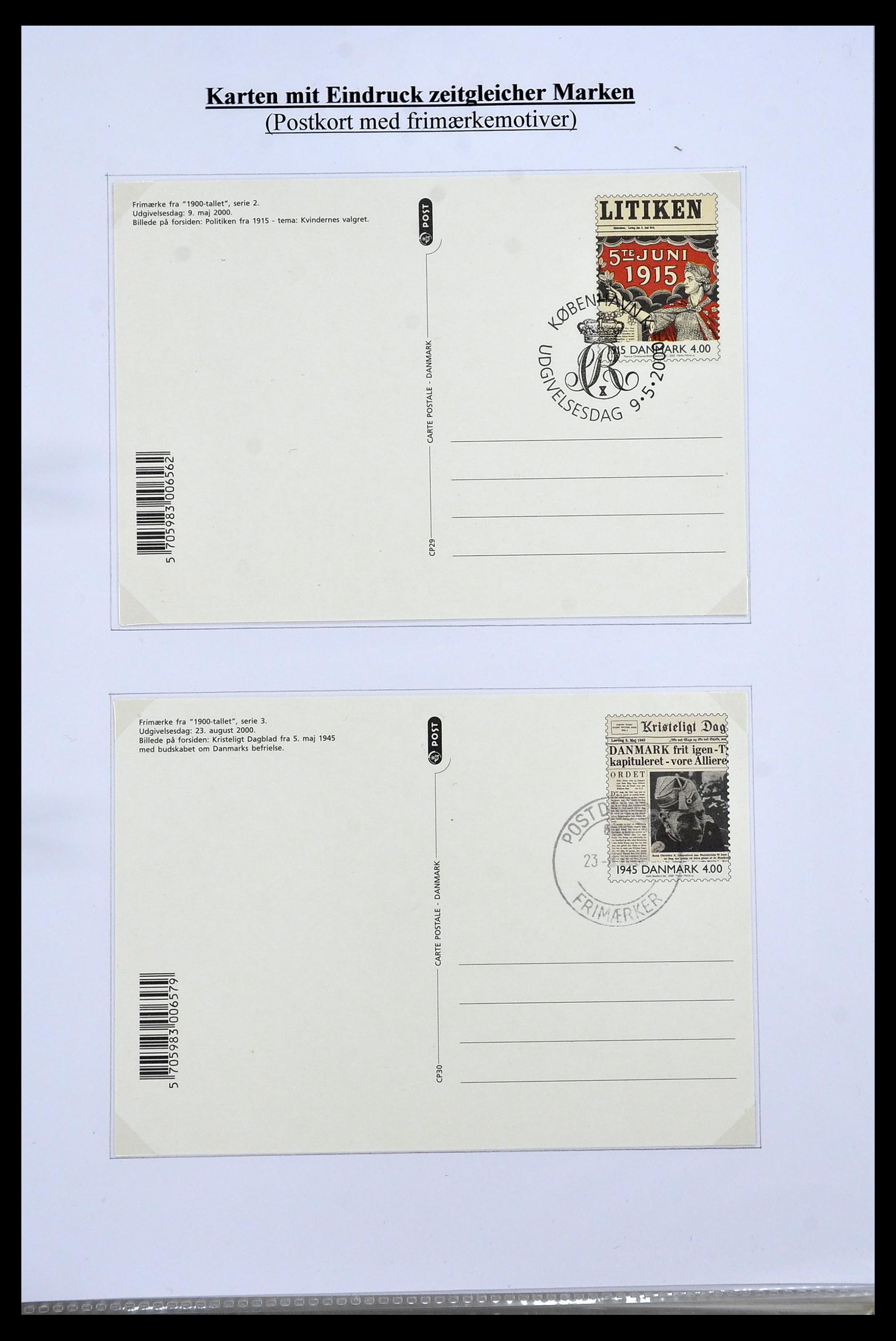 34189 054 - Postzegelverzameling 34189 Denemarken postwaardestukken 1871-2002.