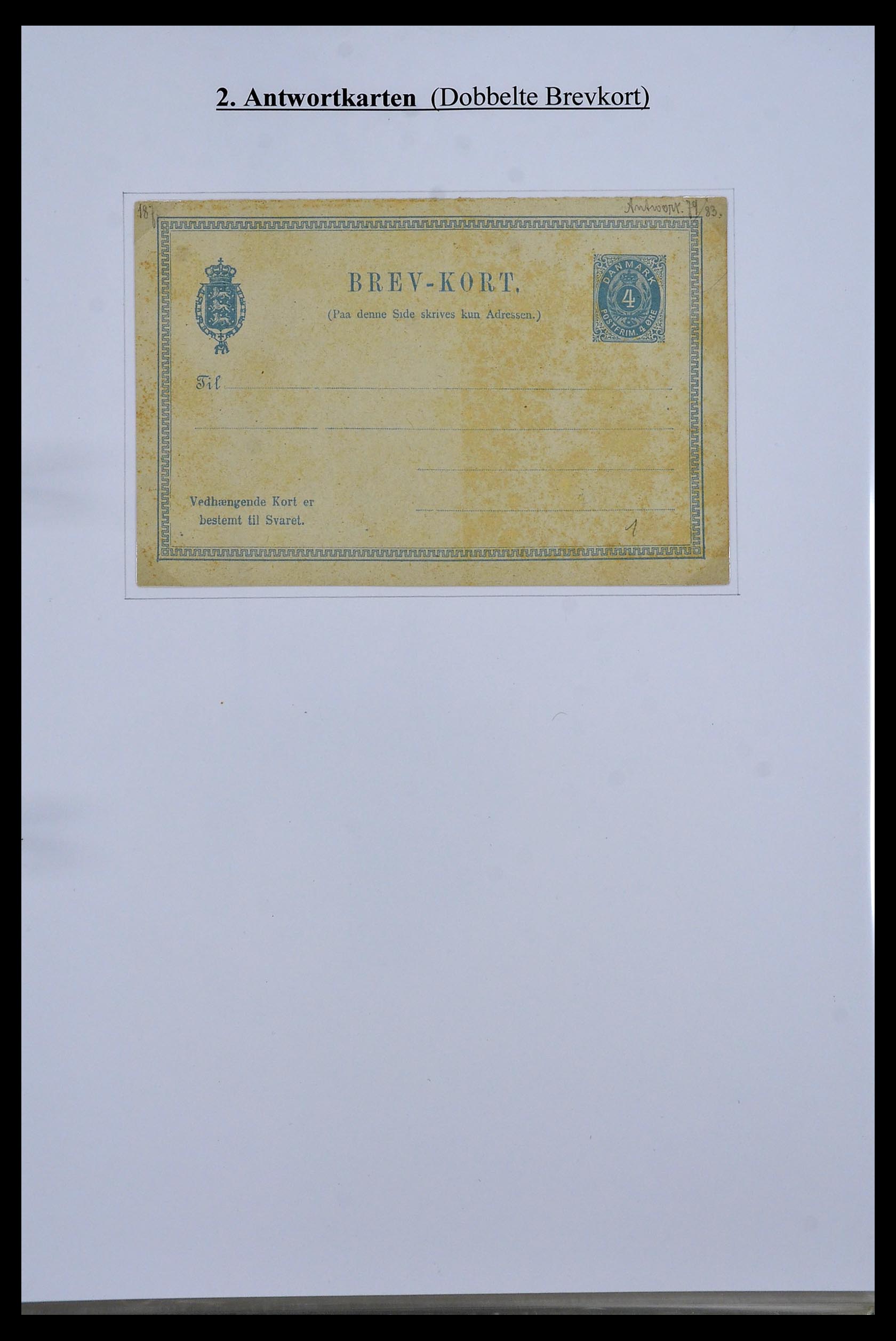 34189 055 - Postzegelverzameling 34189 Denemarken postwaardestukken 1871-2002.