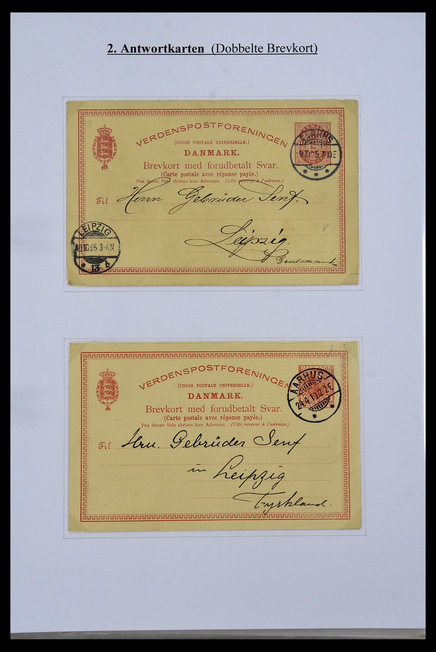 34189 057 - Postzegelverzameling 34189 Denemarken postwaardestukken 1871-2002.