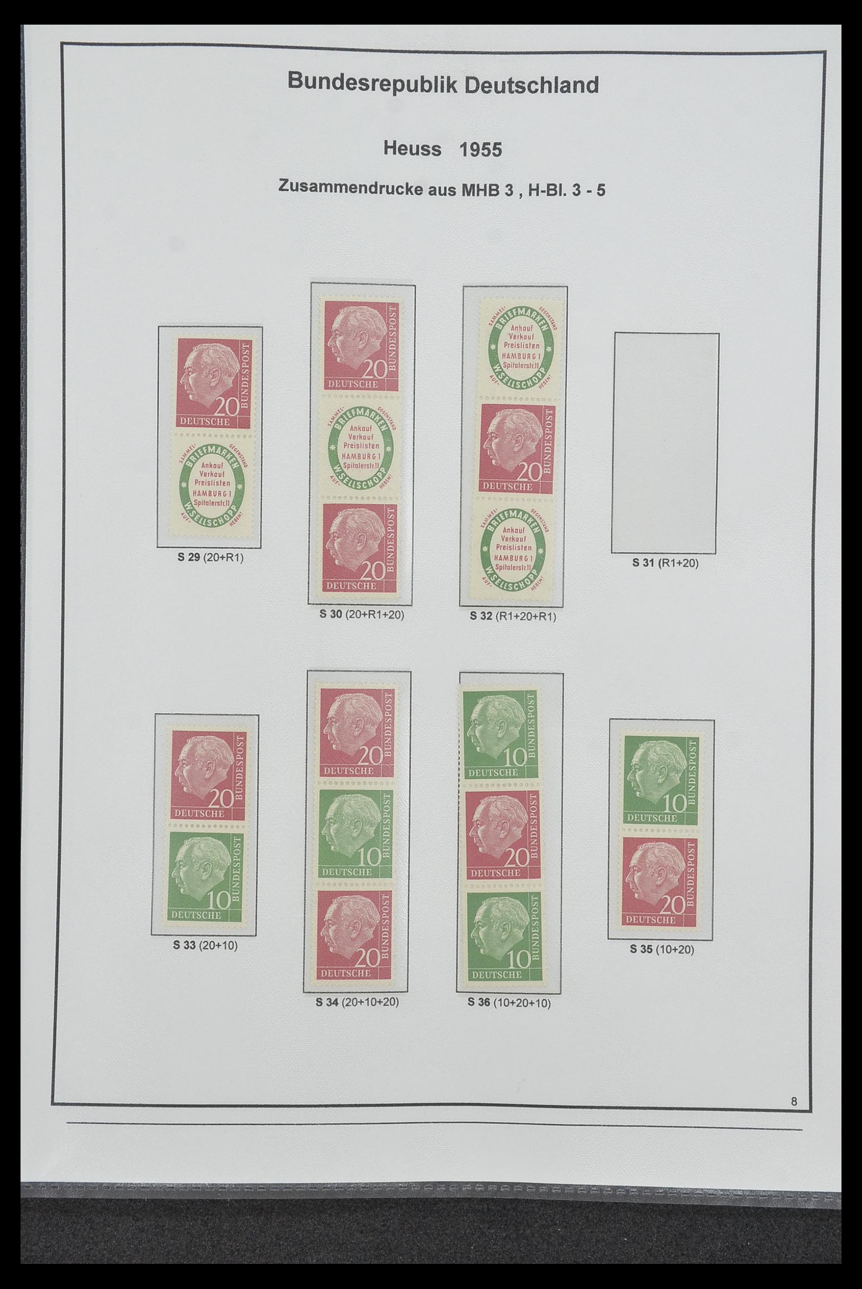 34200 086 - Stamp collection 34200 Germany combinations 1910-1996.