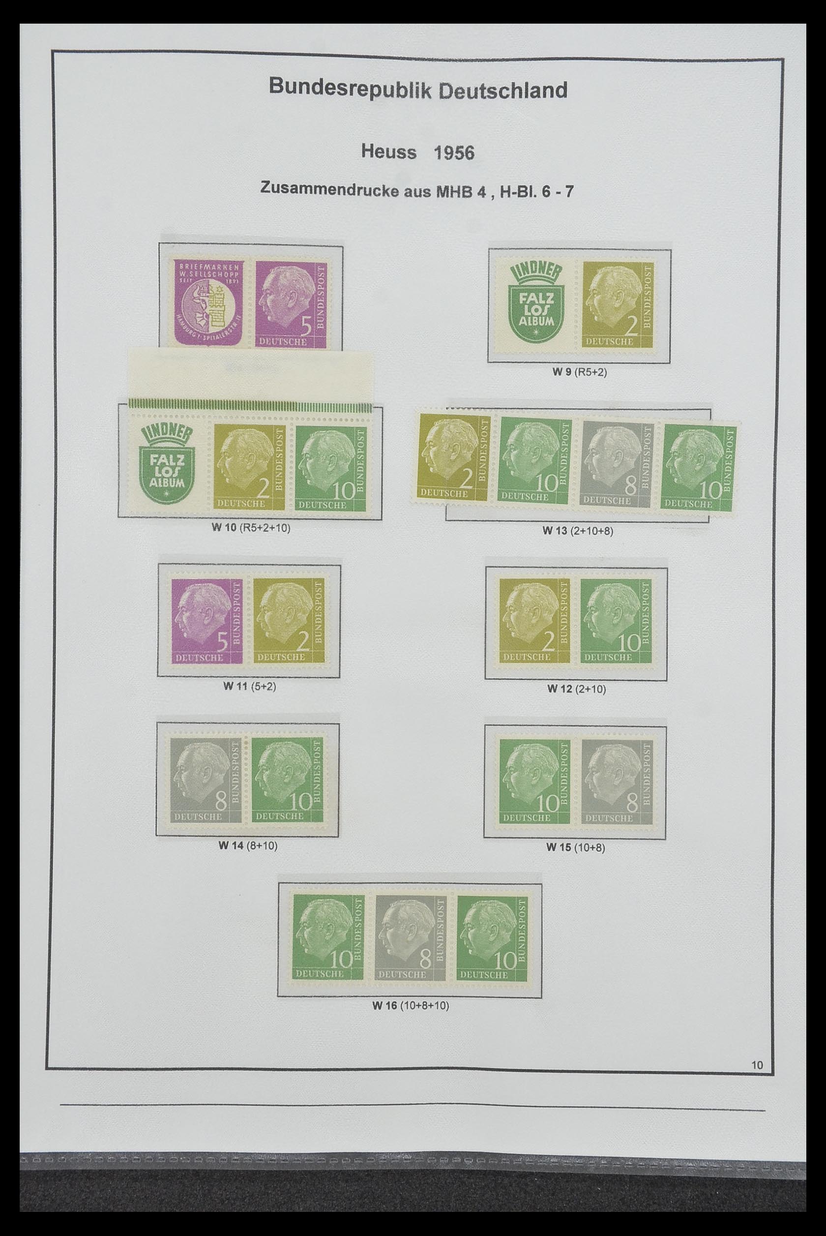 34200 088 - Stamp collection 34200 Germany combinations 1910-1996.