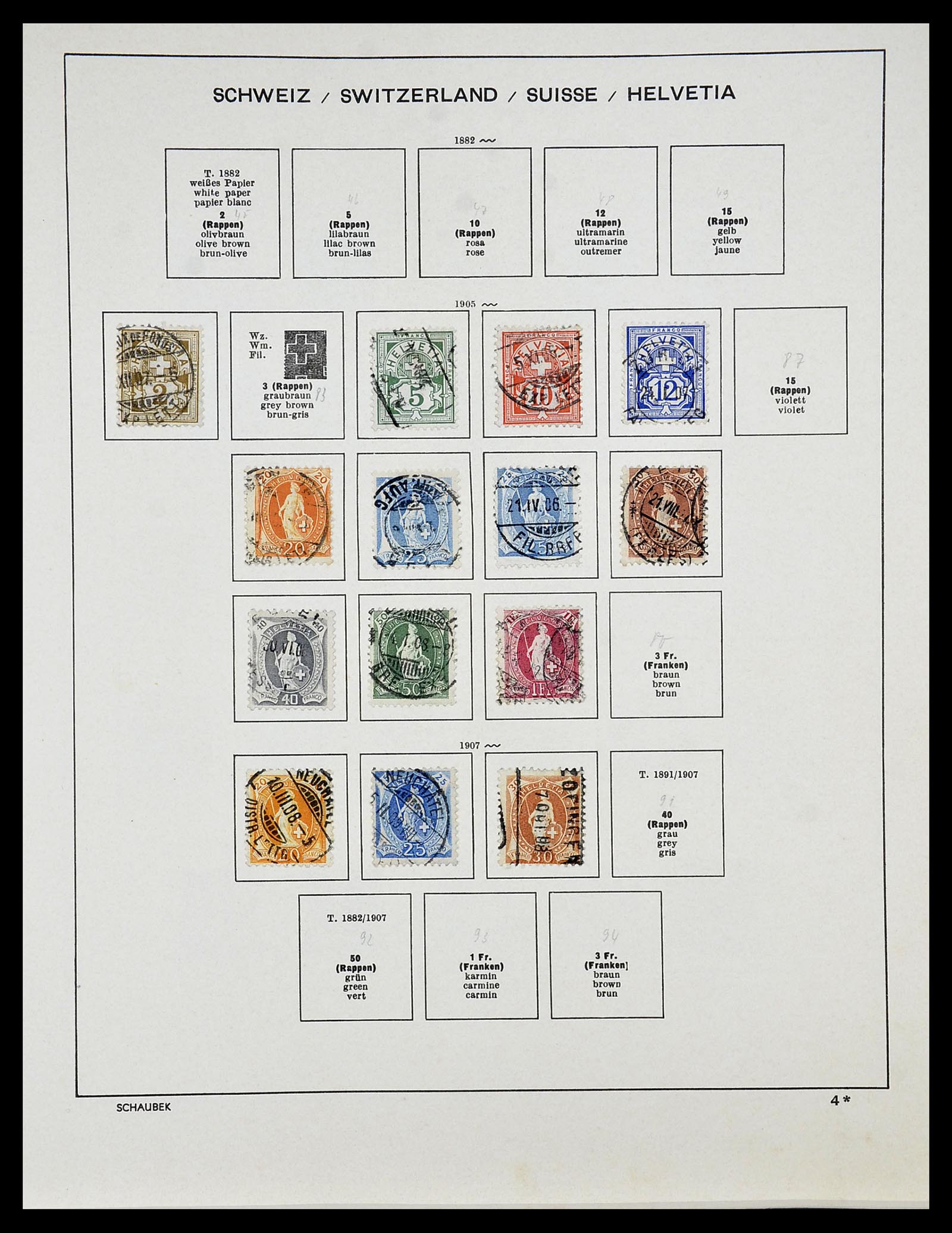 34204 004 - Stamp collection 34204 Switzerland 1862-2001.