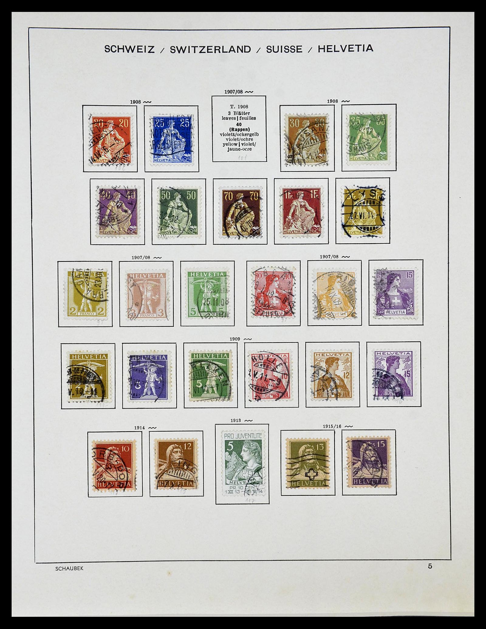 34204 005 - Stamp collection 34204 Switzerland 1862-2001.