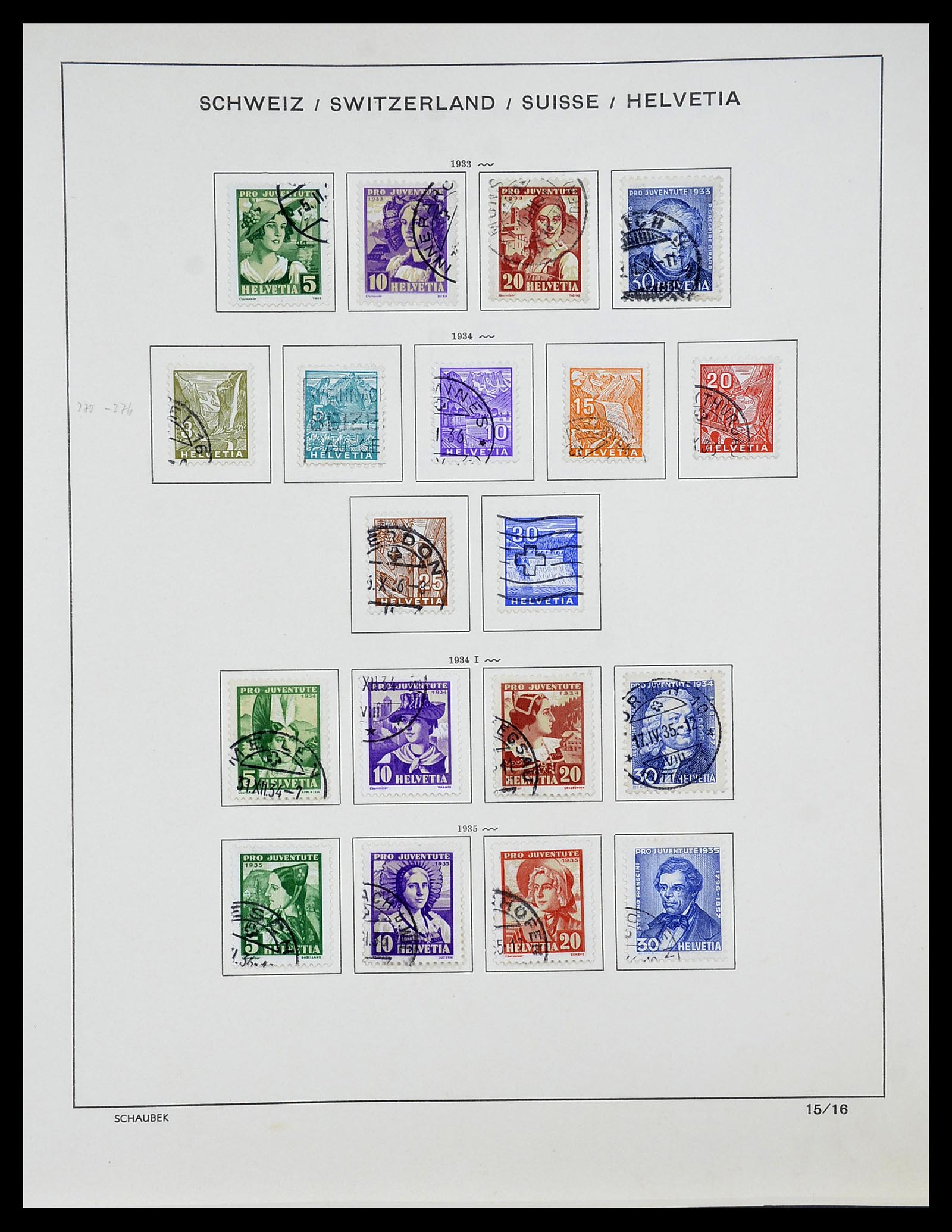 34204 014 - Postzegelverzameling 34204 Zwitserland 1862-2001.