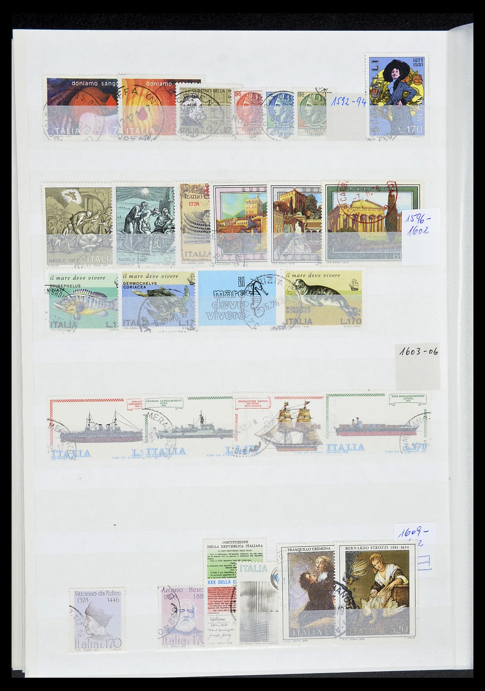 34206 090 - Postzegelverzameling 34206 Italië en gebieden 1861-2000.
