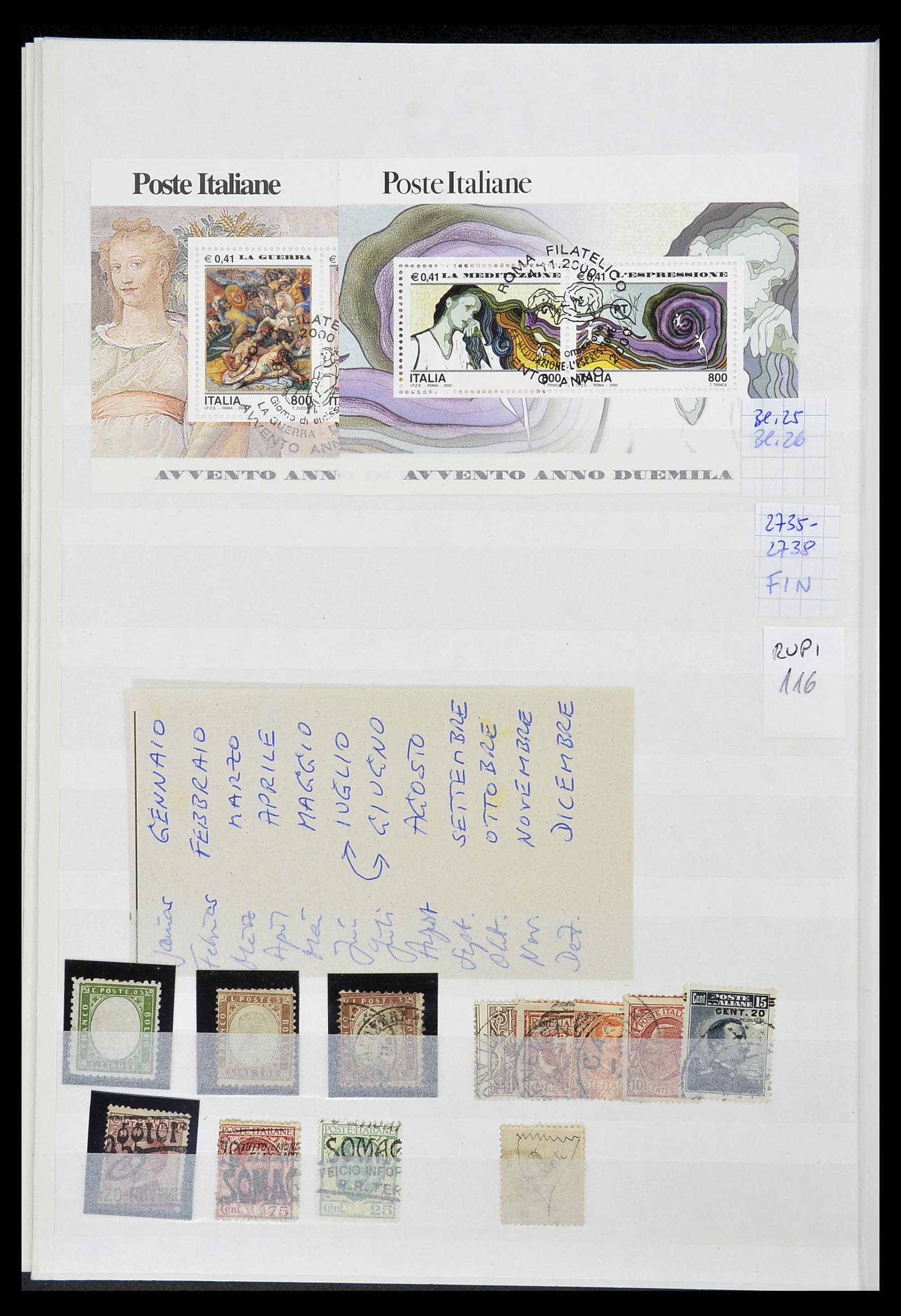 34206 118 - Postzegelverzameling 34206 Italië en gebieden 1861-2000.
