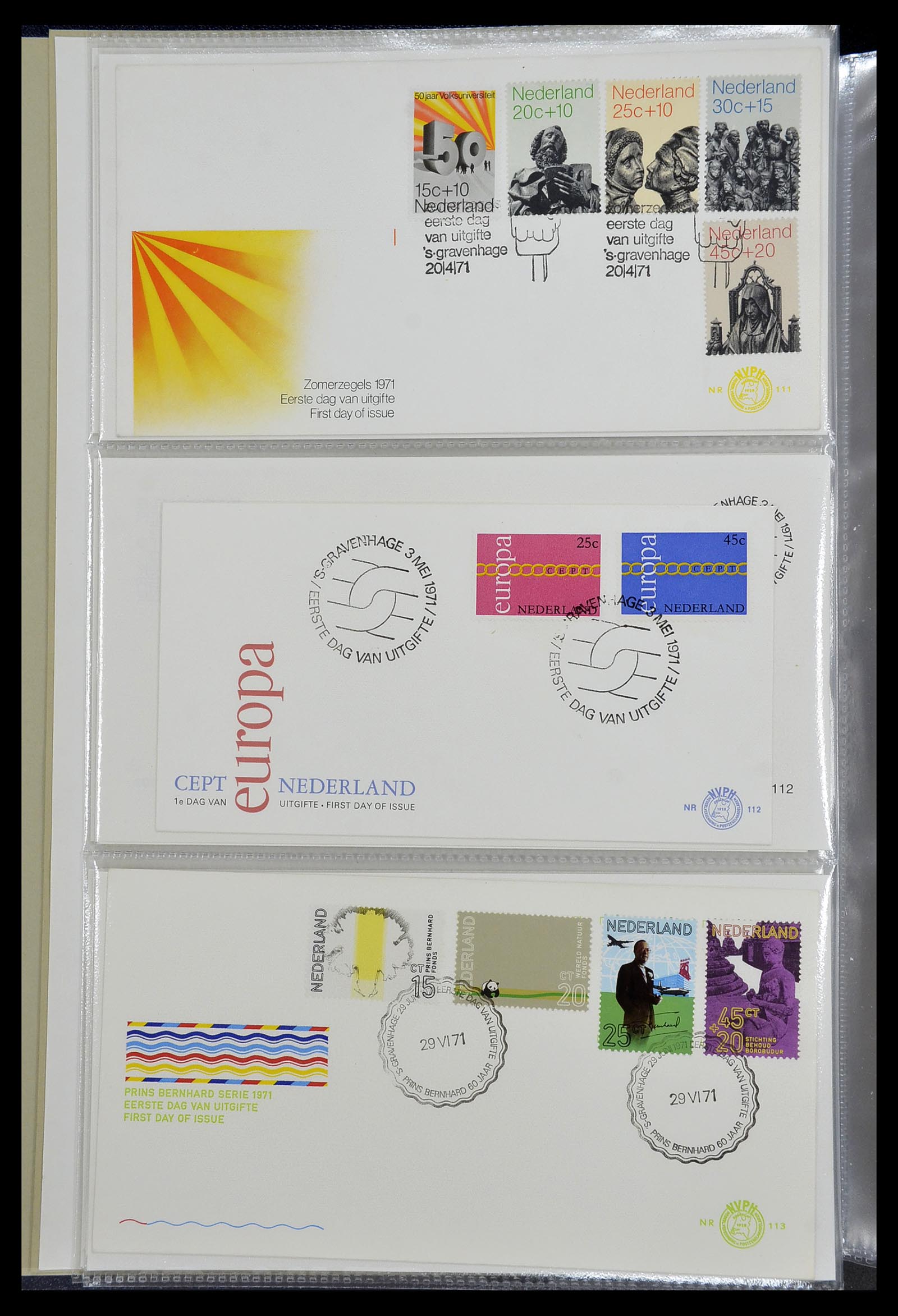 34207 004 - Postzegelverzameling 34207 Nederland FDC's 1970-2011.