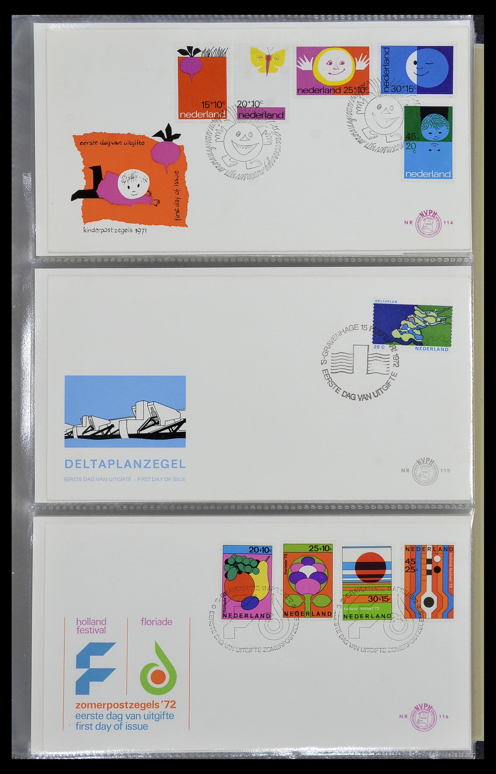 34207 005 - Postzegelverzameling 34207 Nederland FDC's 1970-2011.