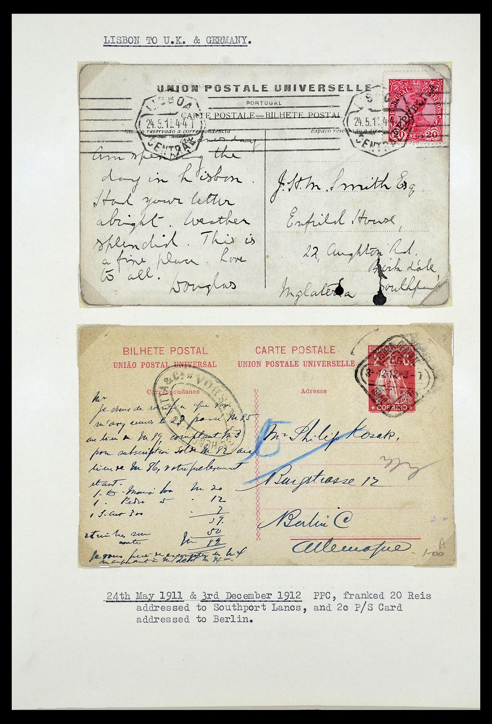 34212 011 - Postzegelverzameling 34212 Portugal brieven.