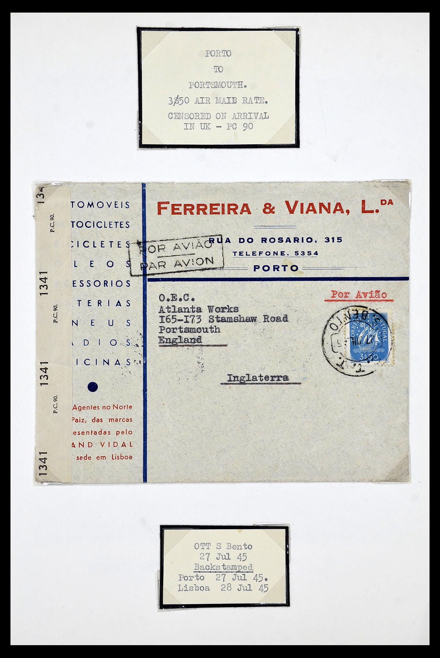 34212 027 - Postzegelverzameling 34212 Portugal brieven.