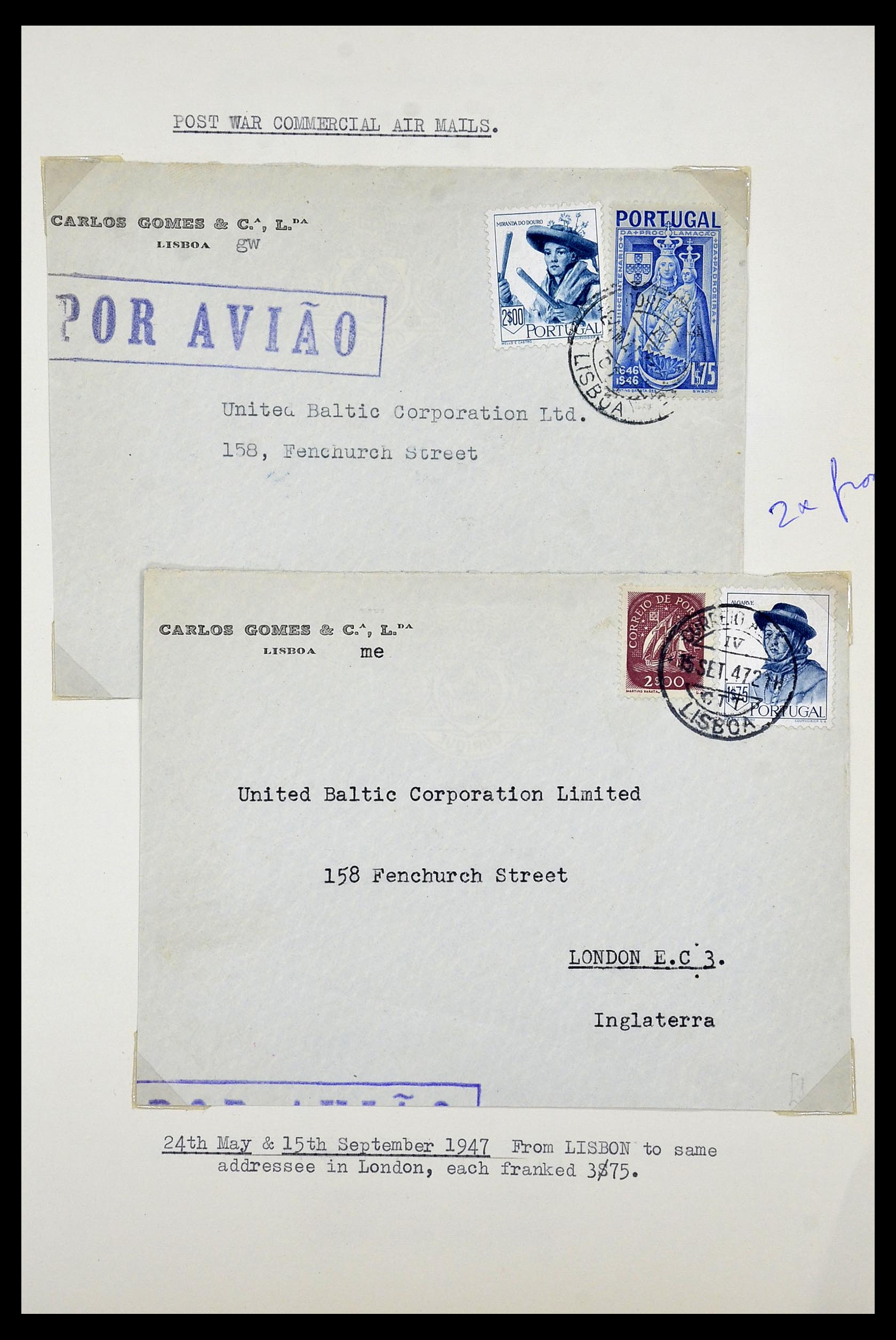 34212 029 - Postzegelverzameling 34212 Portugal brieven.