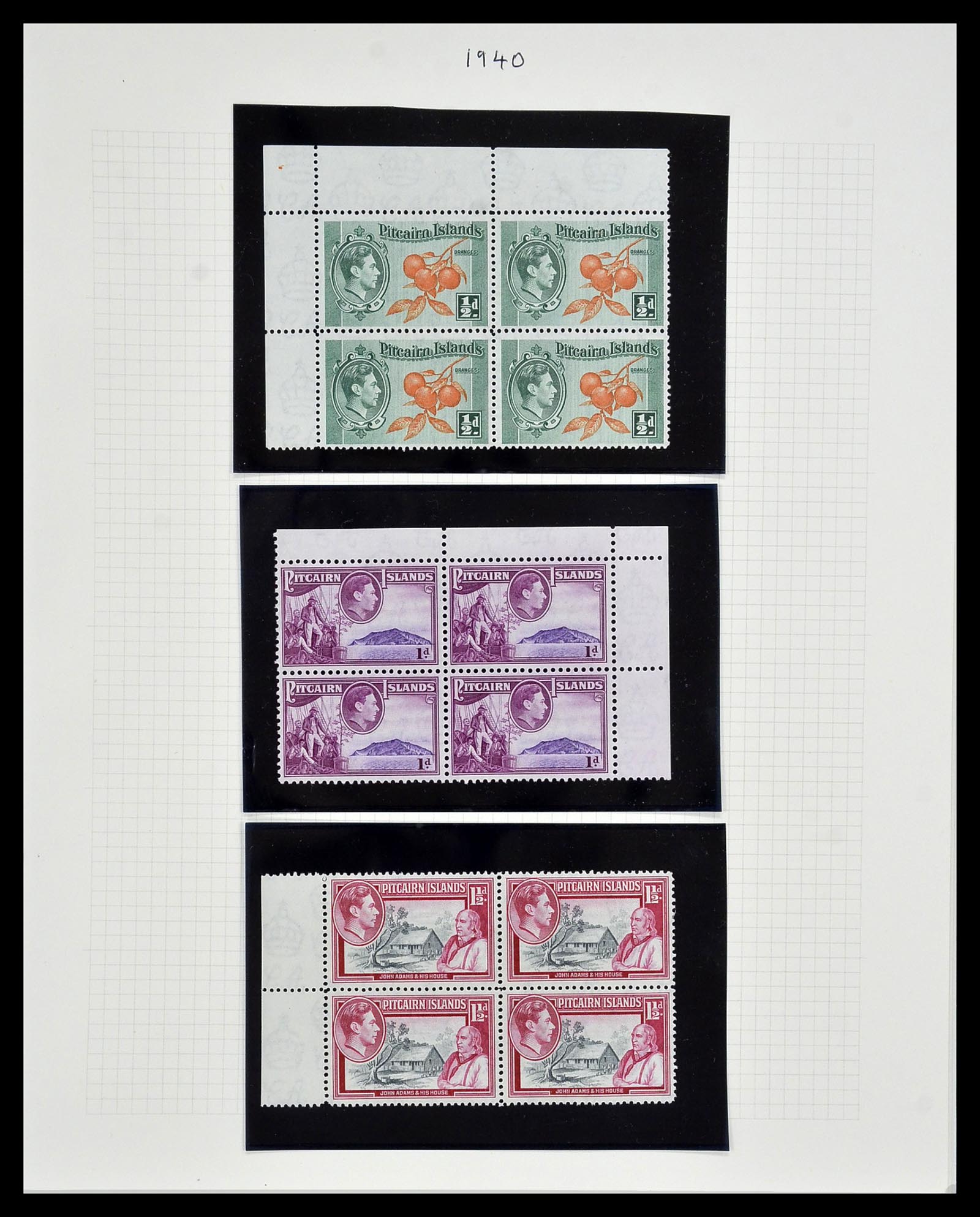 34213 001 - Postzegelverzameling 34213 Pitcairn eilanden 1940-1986.