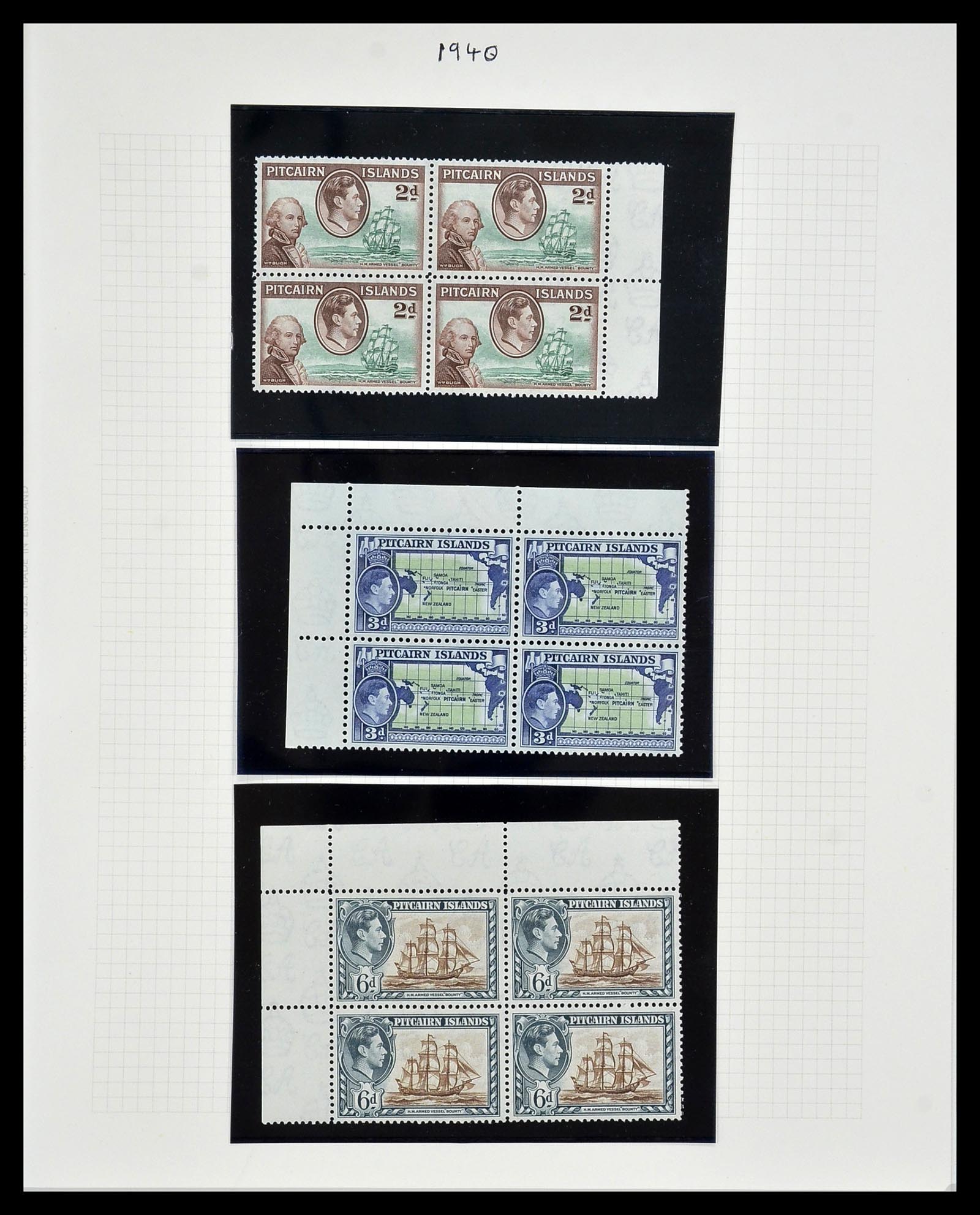 34213 002 - Postzegelverzameling 34213 Pitcairn eilanden 1940-1986.