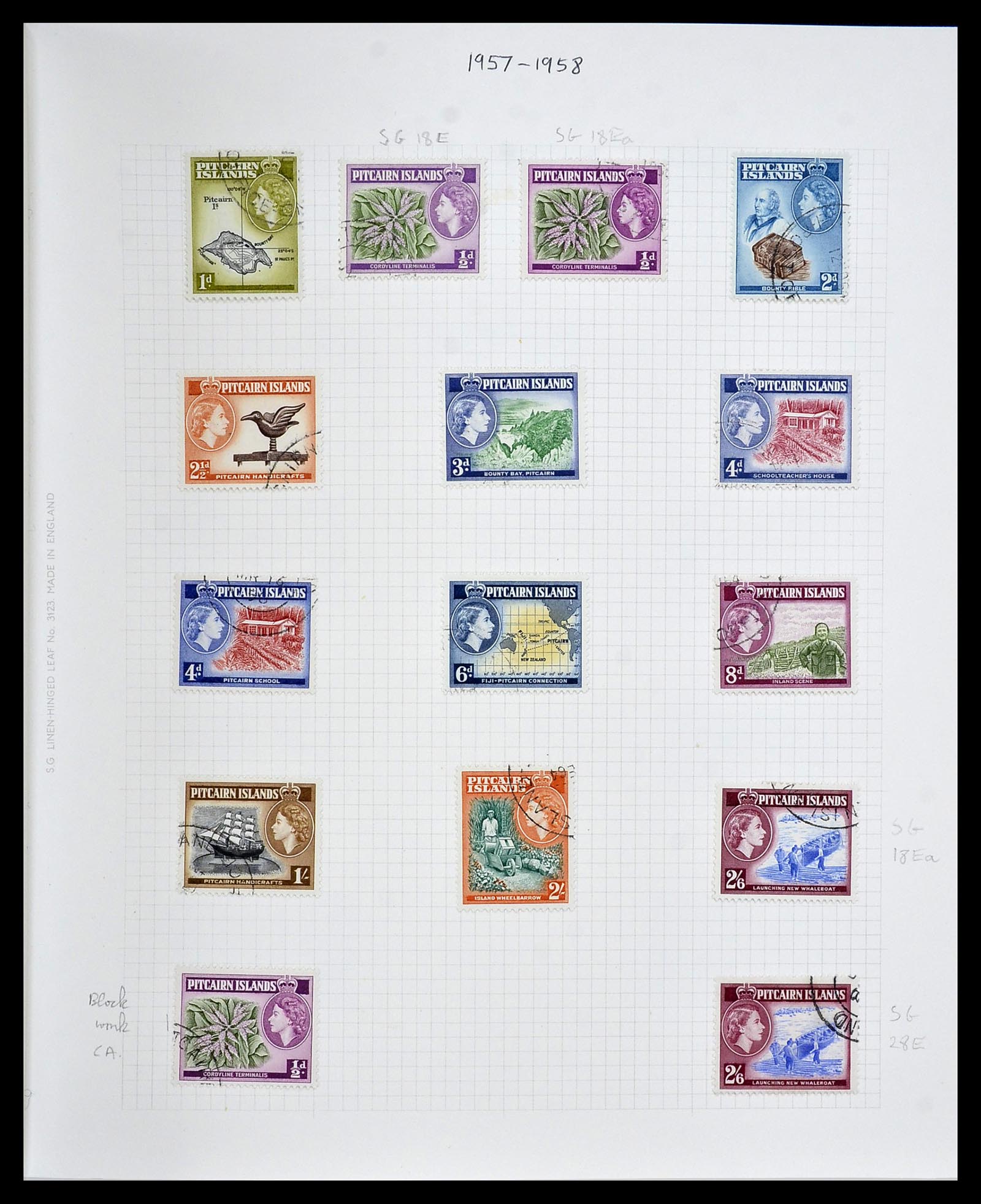 34213 012 - Postzegelverzameling 34213 Pitcairn eilanden 1940-1986.