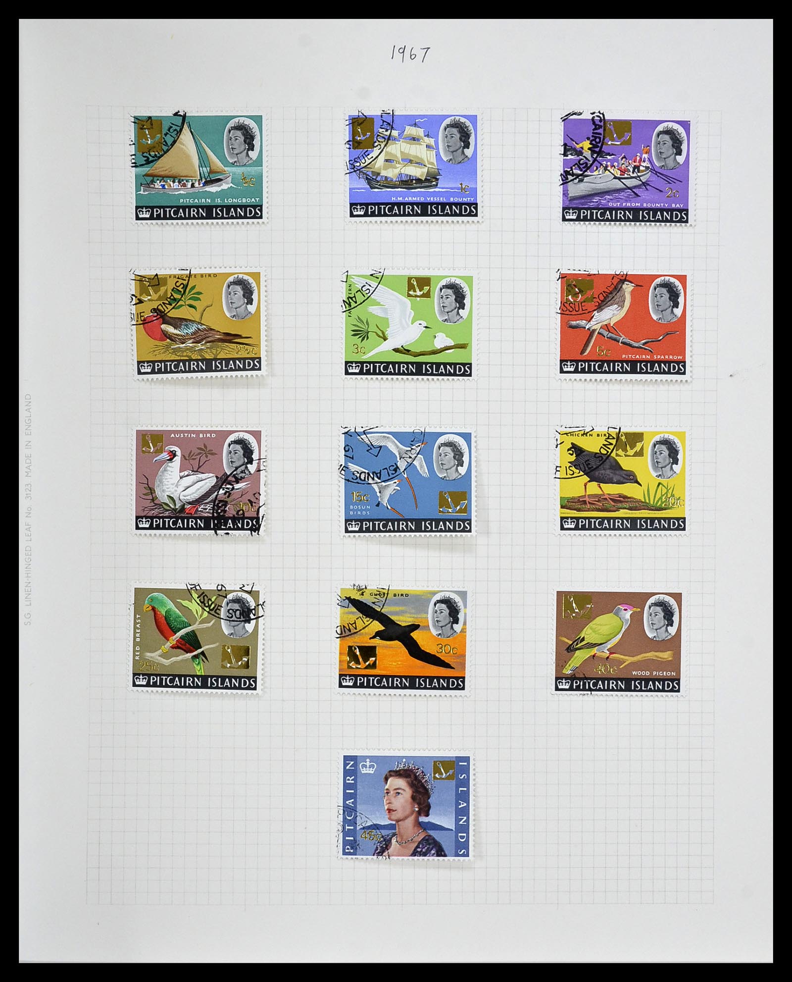 34213 015 - Postzegelverzameling 34213 Pitcairn eilanden 1940-1986.