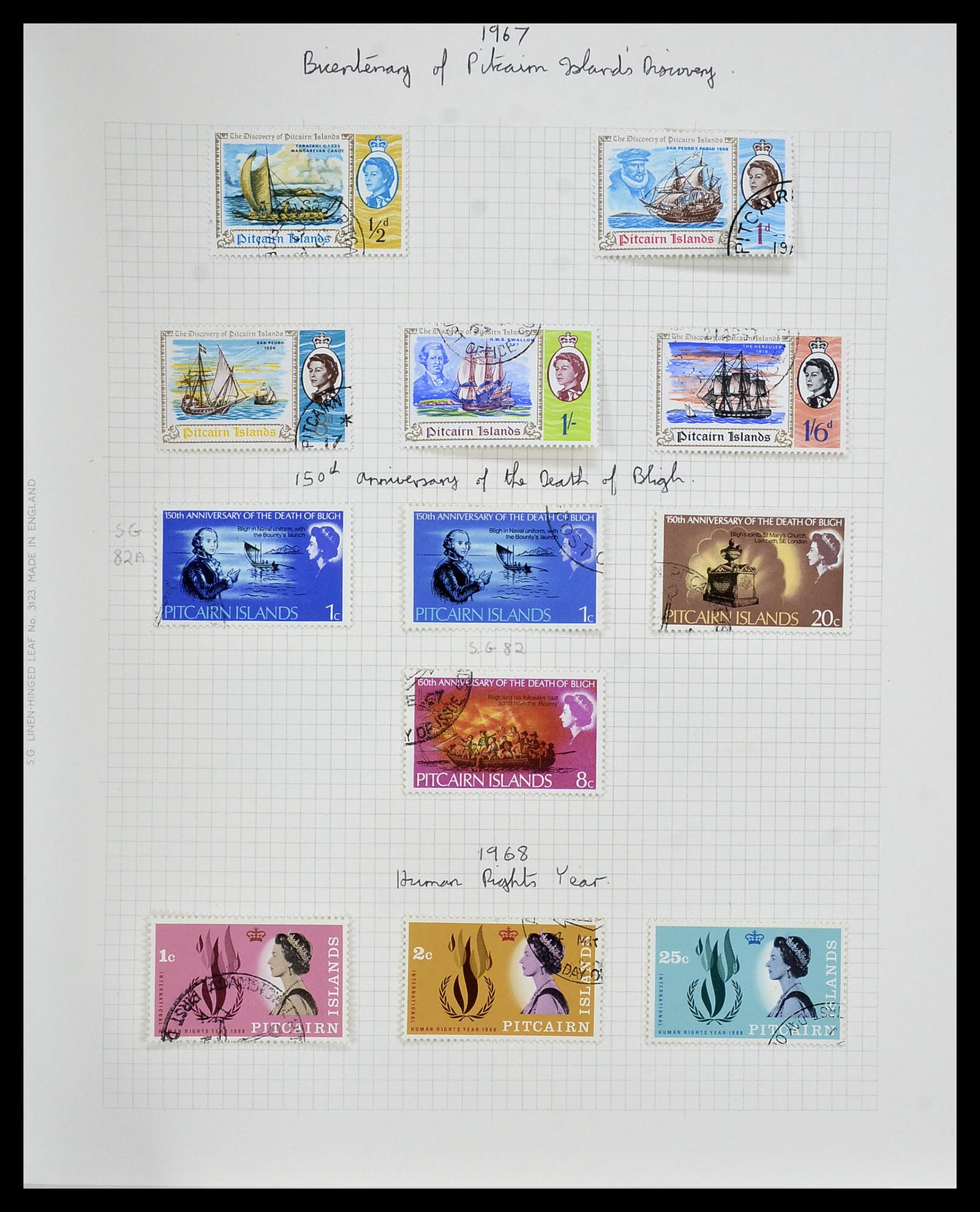 34213 017 - Postzegelverzameling 34213 Pitcairn eilanden 1940-1986.