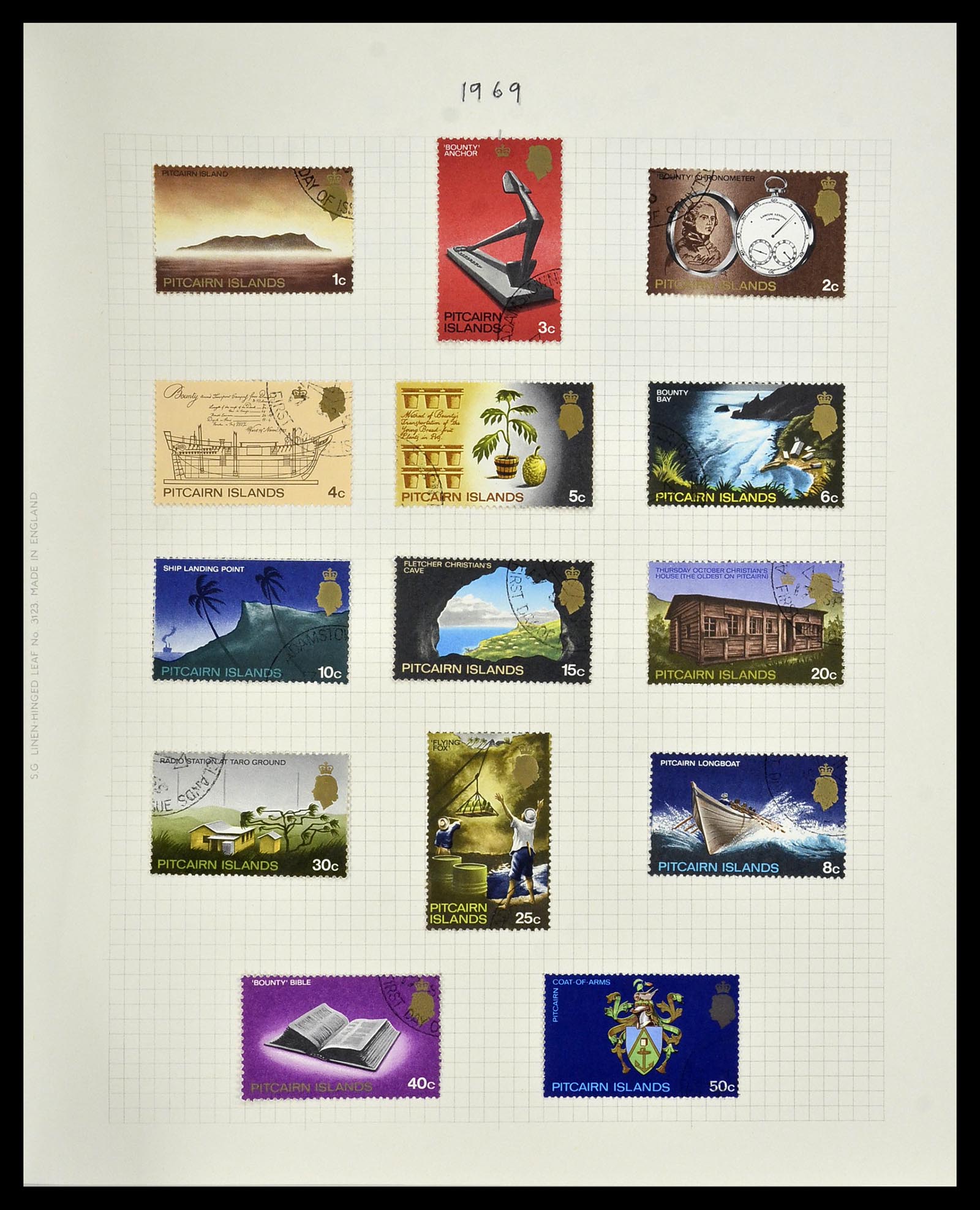 34213 019 - Postzegelverzameling 34213 Pitcairn eilanden 1940-1986.
