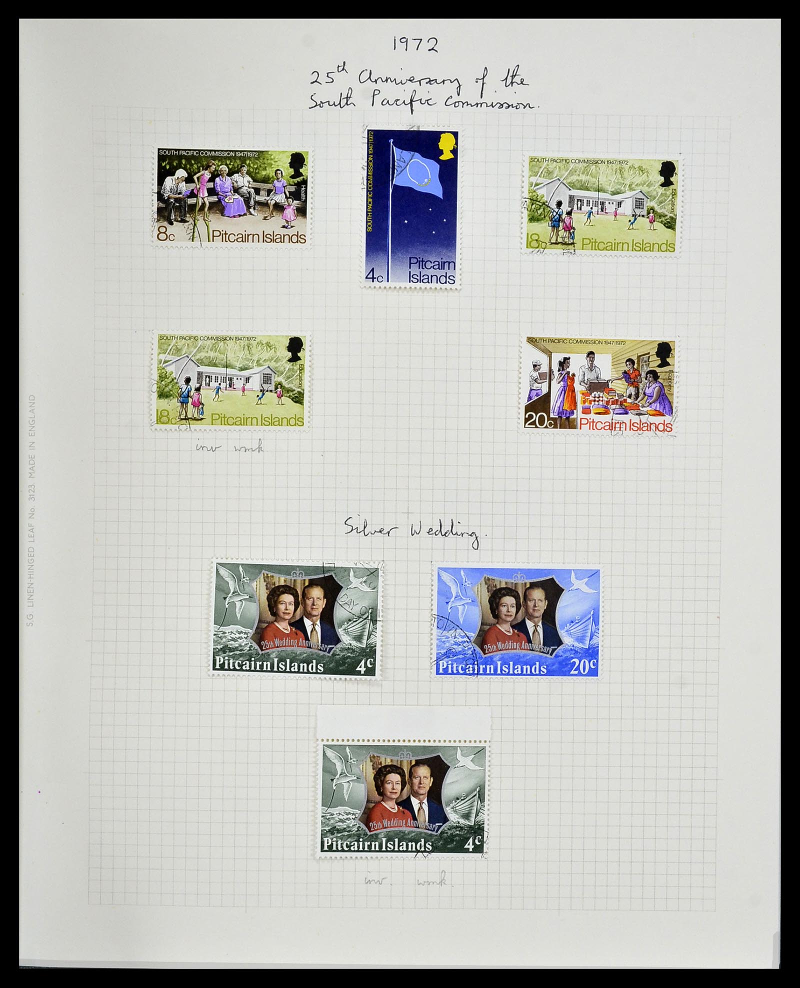 34213 024 - Postzegelverzameling 34213 Pitcairn eilanden 1940-1986.
