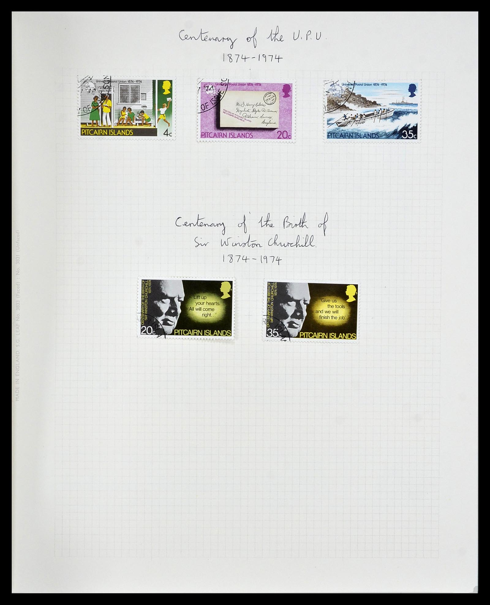 34213 027 - Postzegelverzameling 34213 Pitcairn eilanden 1940-1986.