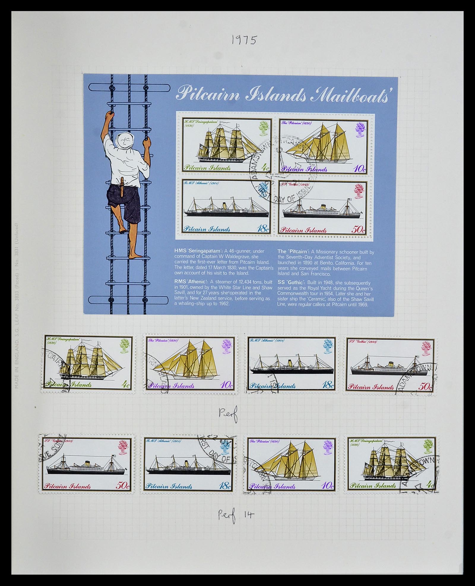 34213 028 - Postzegelverzameling 34213 Pitcairn eilanden 1940-1986.