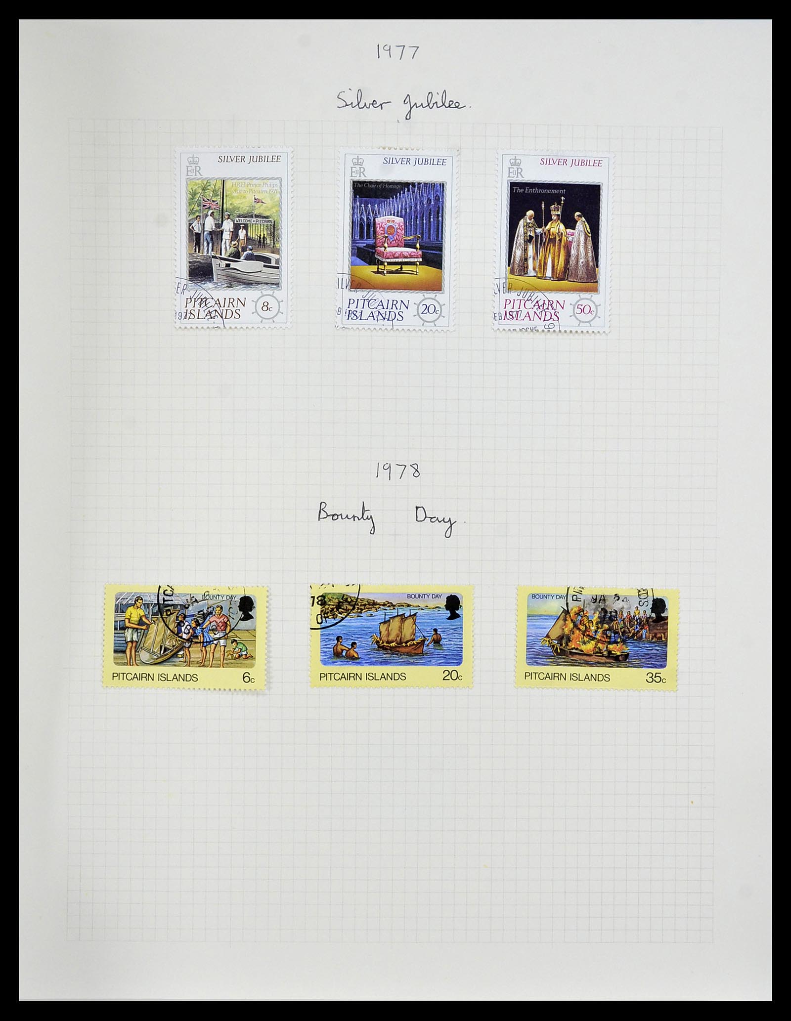 34213 033 - Postzegelverzameling 34213 Pitcairn eilanden 1940-1986.