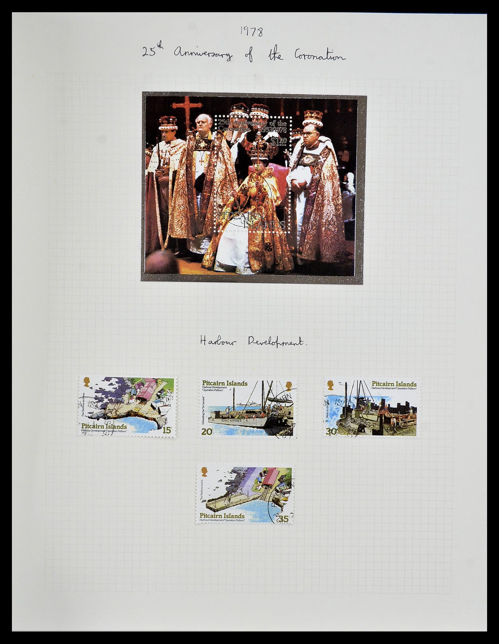 34213 034 - Postzegelverzameling 34213 Pitcairn eilanden 1940-1986.