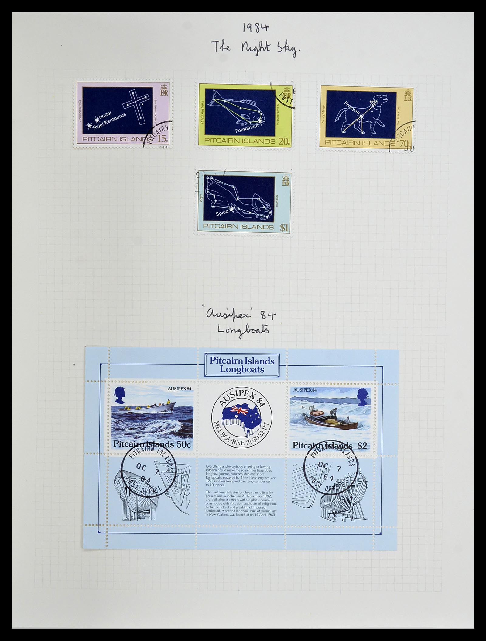 34213 044 - Postzegelverzameling 34213 Pitcairn eilanden 1940-1986.
