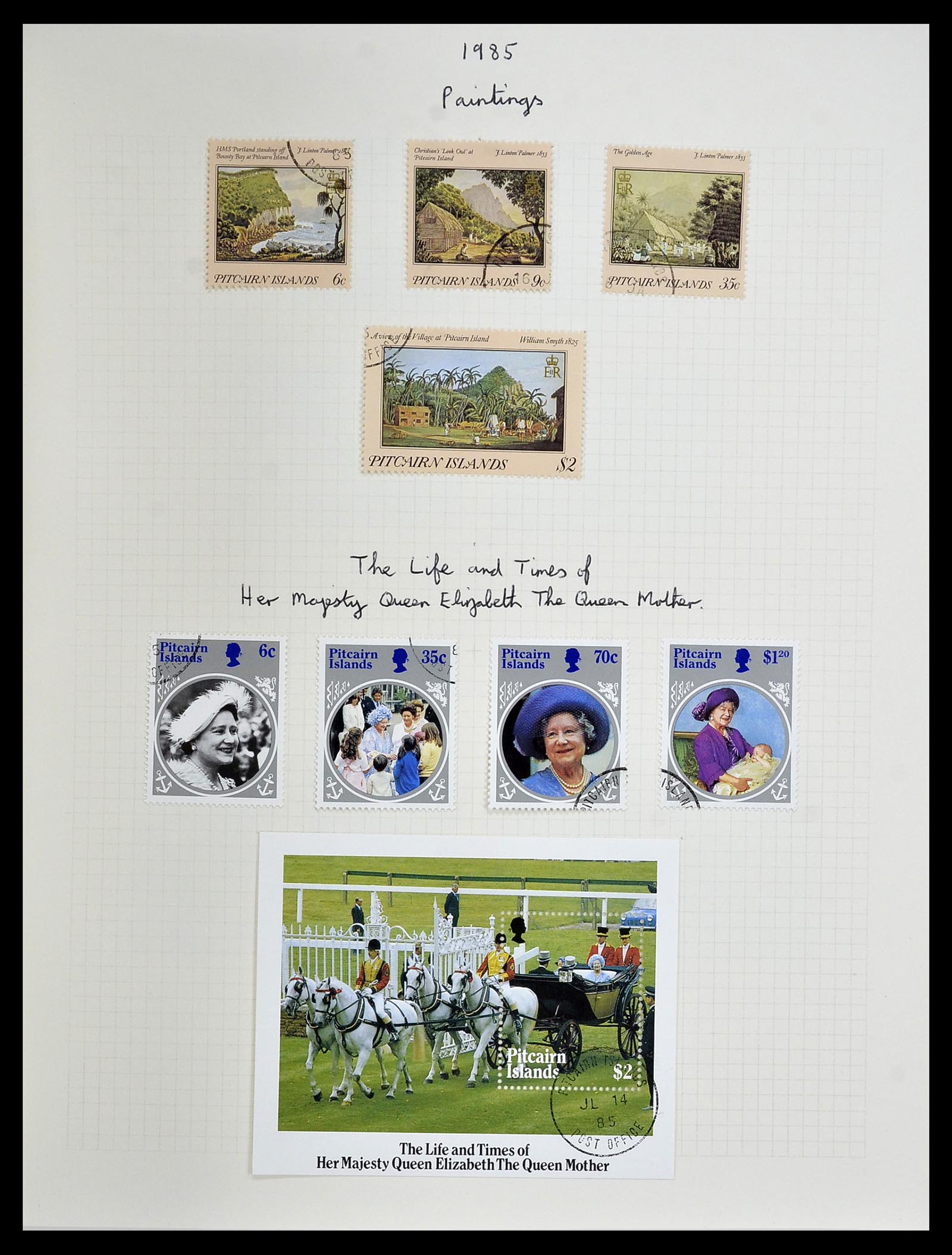 34213 045 - Postzegelverzameling 34213 Pitcairn eilanden 1940-1986.