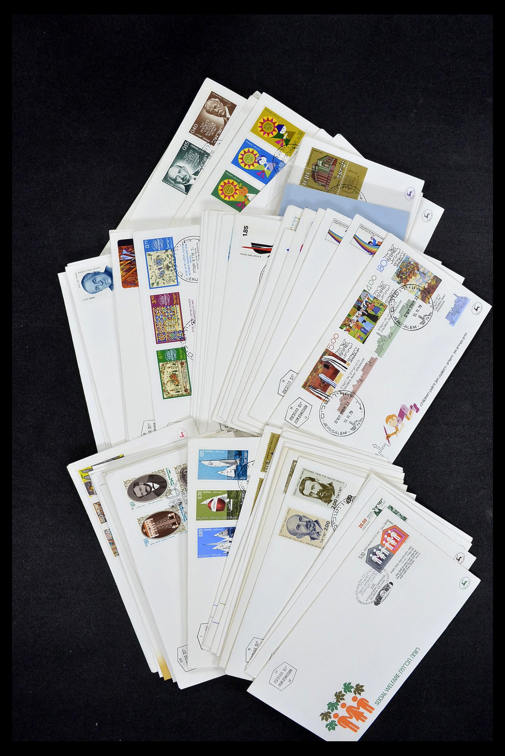 34217 003 - Postzegelverzameling 34217 Israël brieven en FDC's 1949-1985.