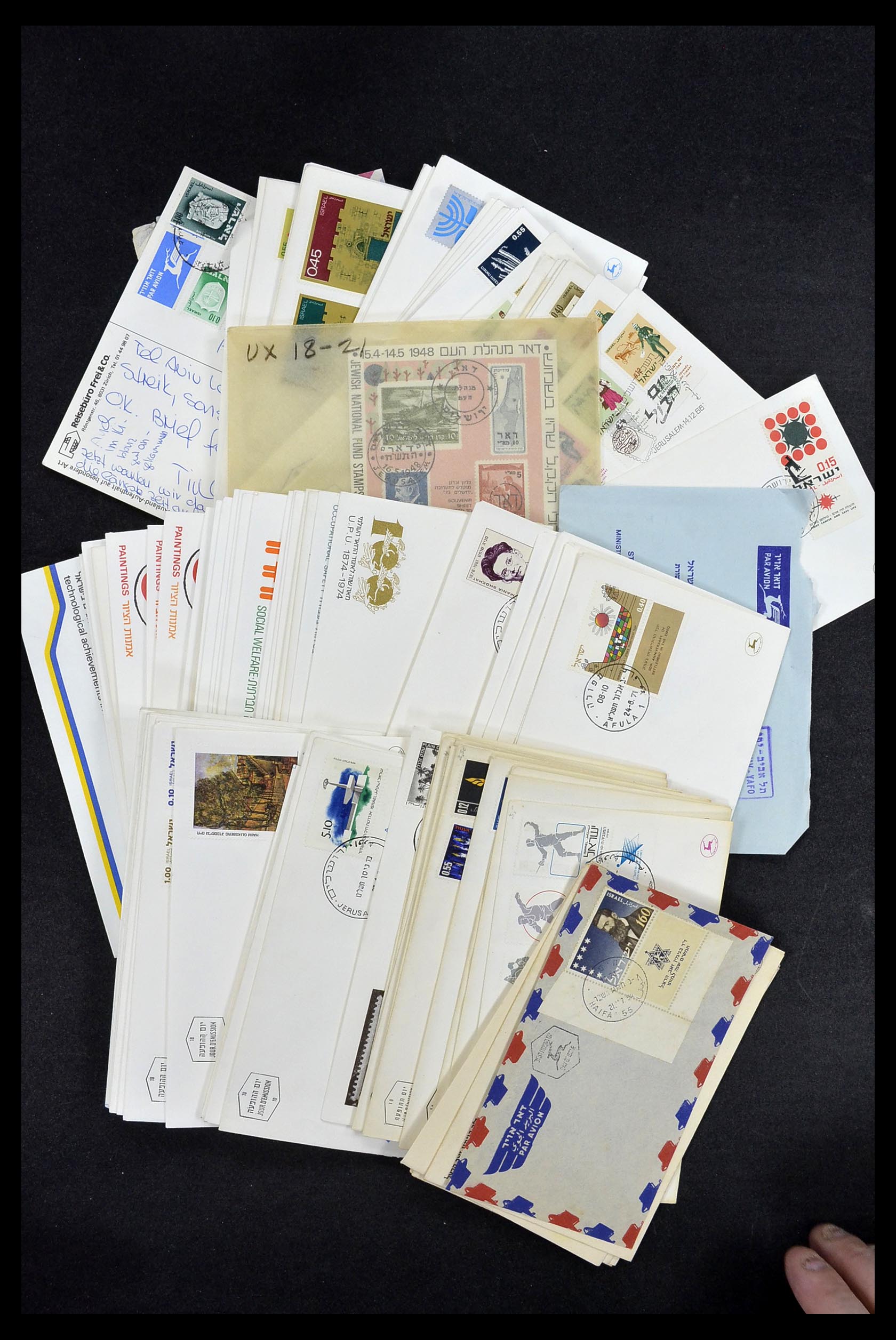34217 008 - Postzegelverzameling 34217 Israël brieven en FDC's 1949-1985.