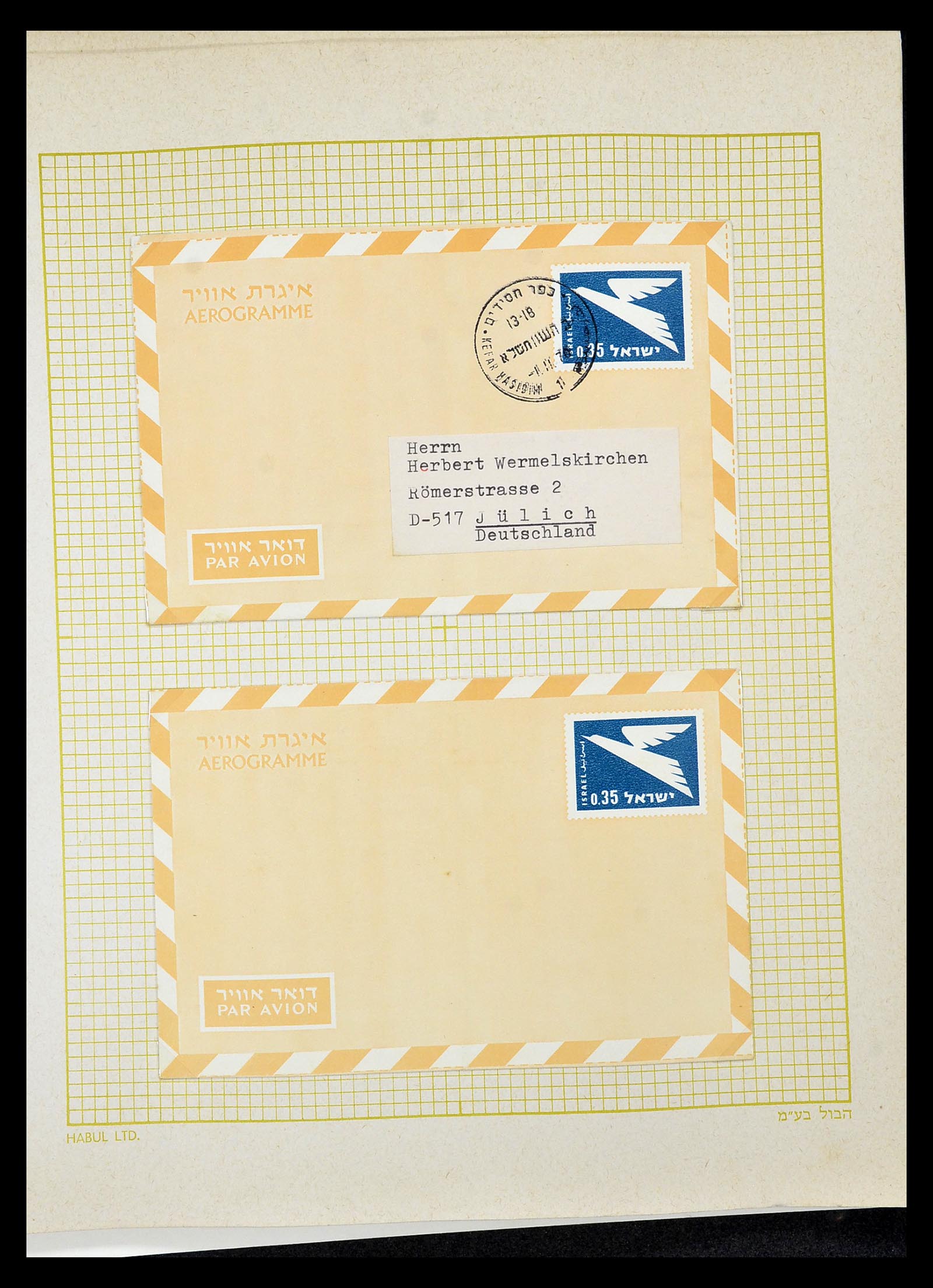 34217 268 - Postzegelverzameling 34217 Israël brieven en FDC's 1949-1985.