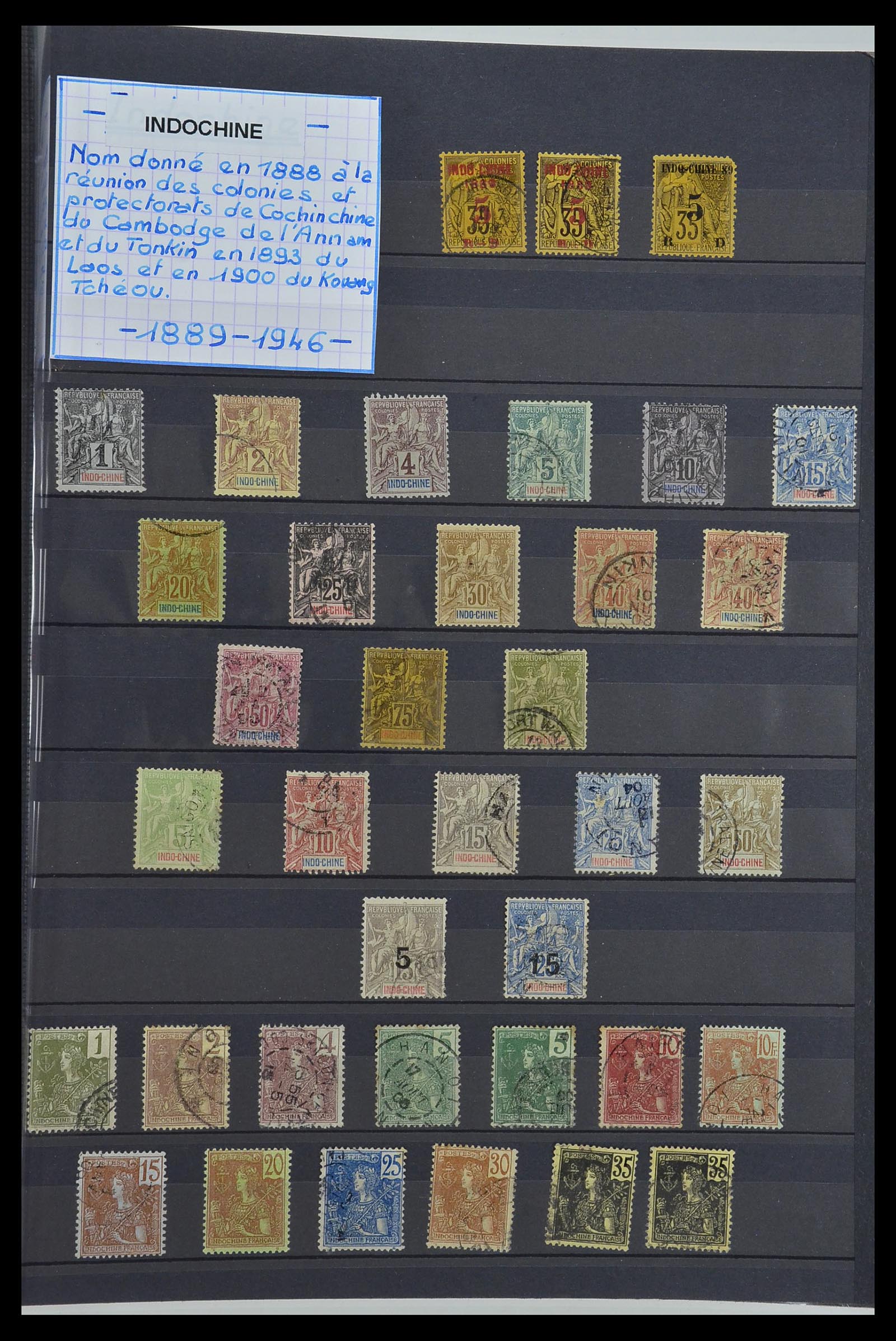34218 001 - Postzegelverzameling 34218 Indochine 1889-1945.