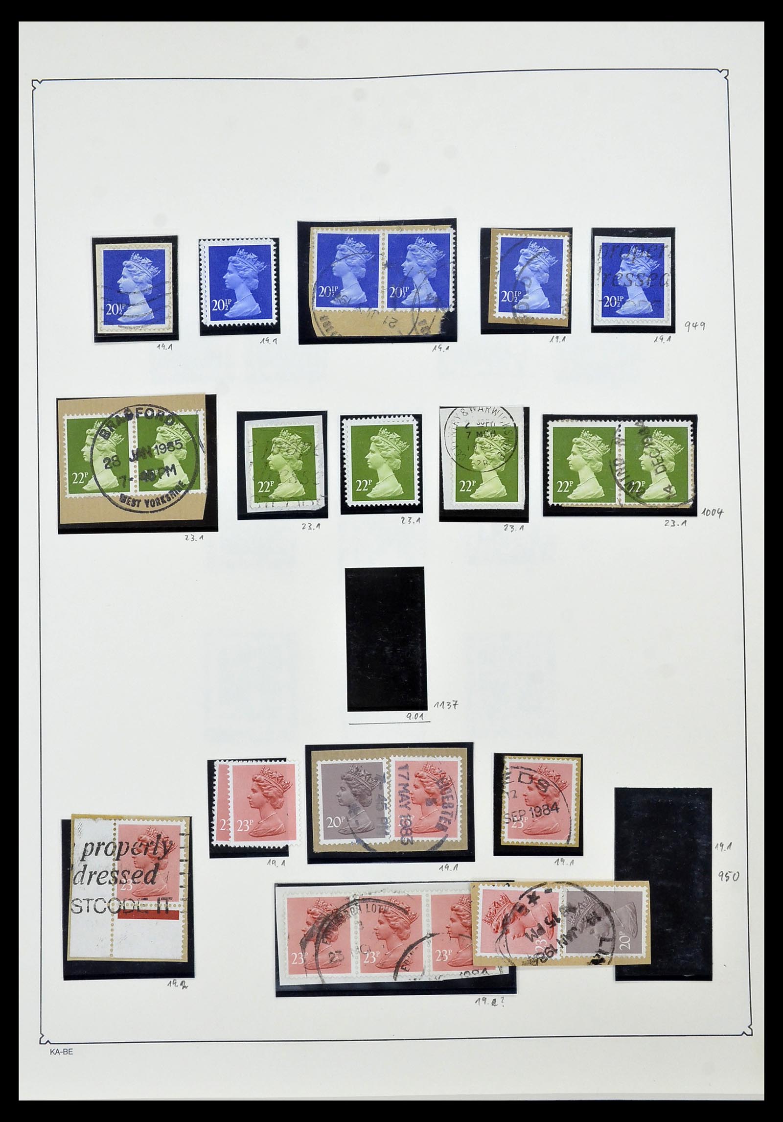34221 095 - Stamp collection 34221 Great Britain Machins/castles 1971-2005.