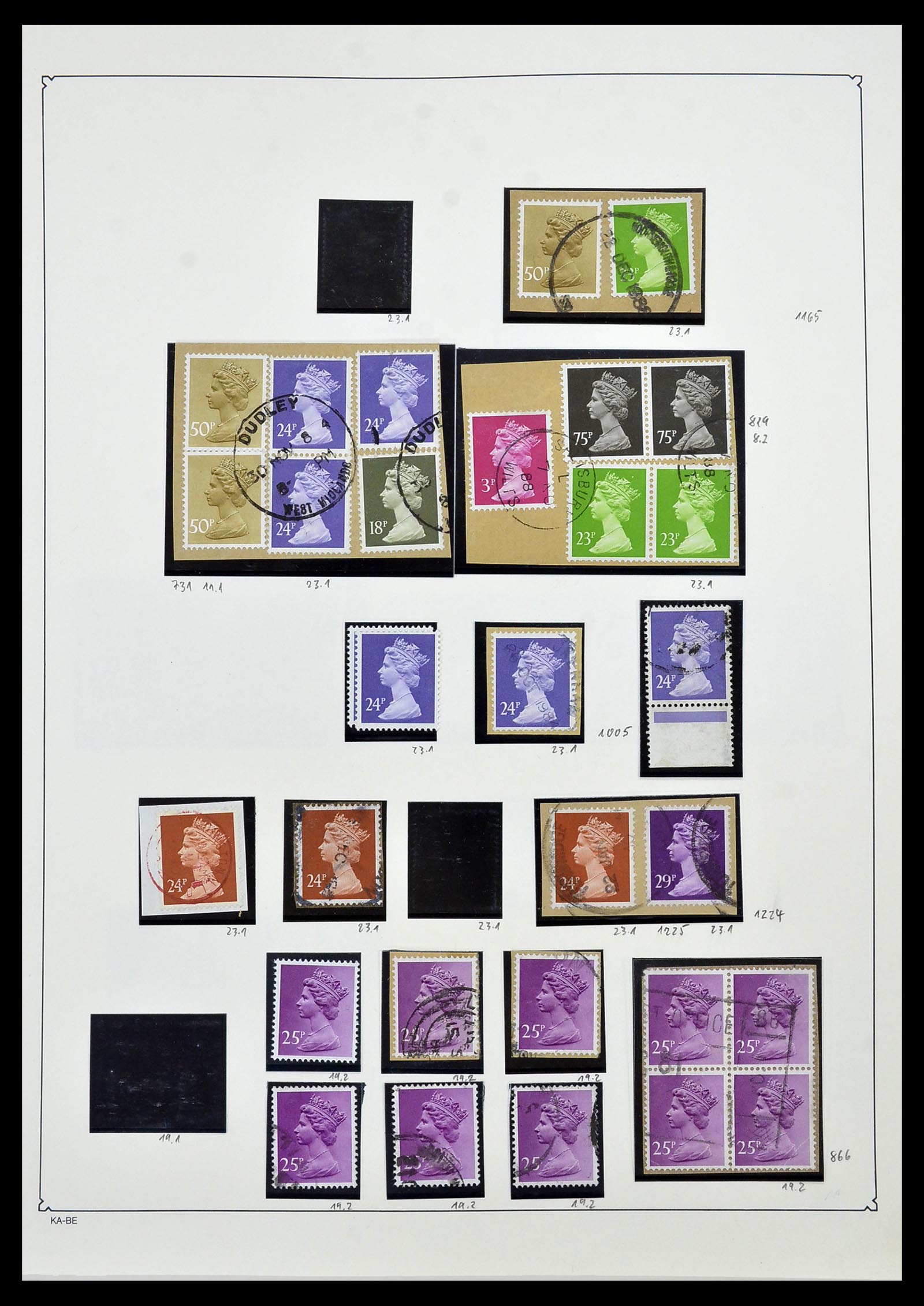 34221 098 - Stamp collection 34221 Great Britain Machins/castles 1971-2005.