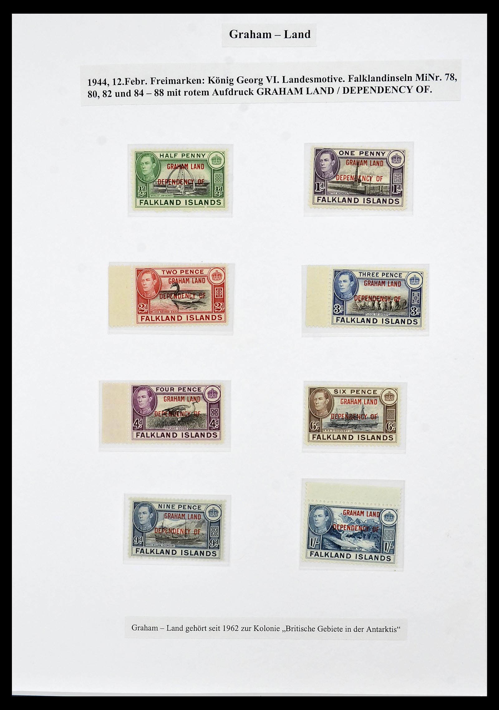 34222 001 - Postzegelverzameling 34222 Falkland Dependencies 1891-1987.