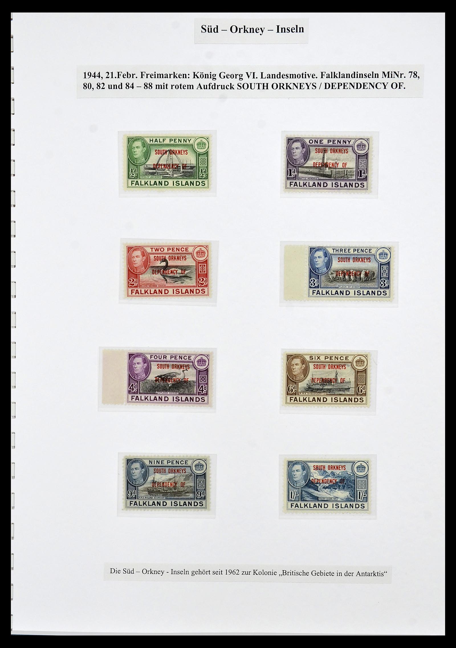 34222 003 - Postzegelverzameling 34222 Falkland Dependencies 1891-1987.