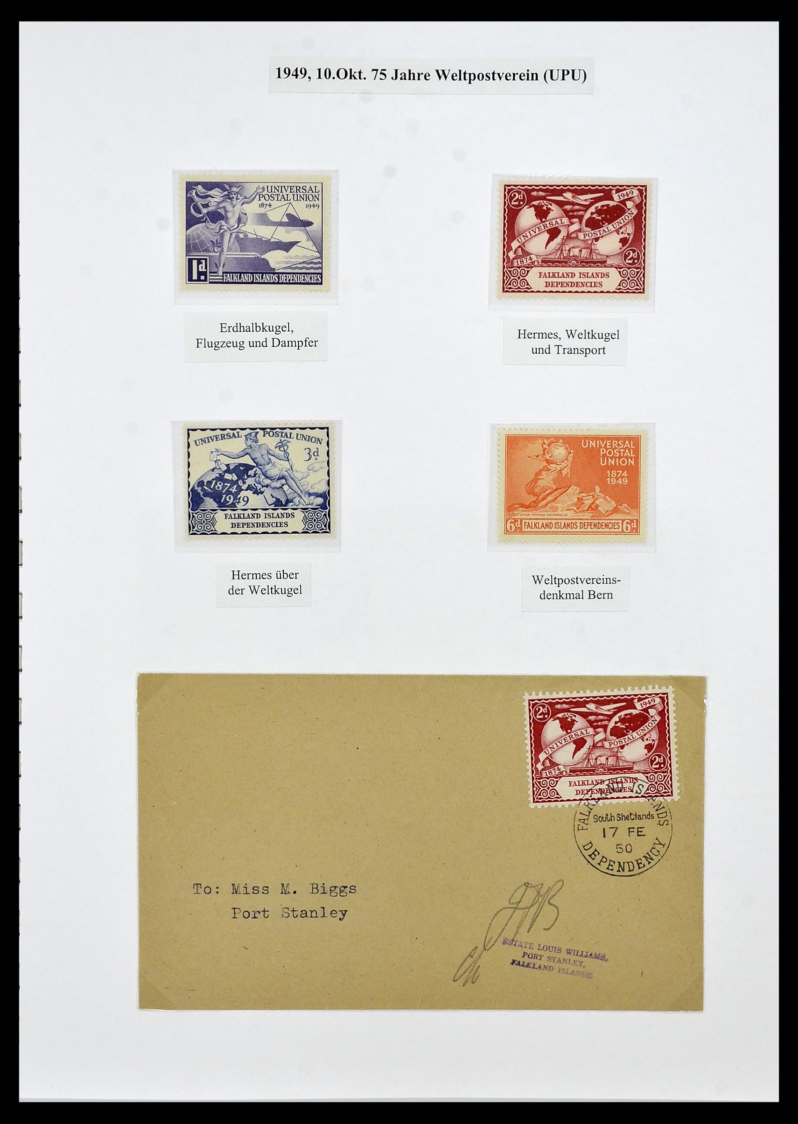 34222 009 - Stamp collection 34222 Falkland Dependencies 1891-1987.