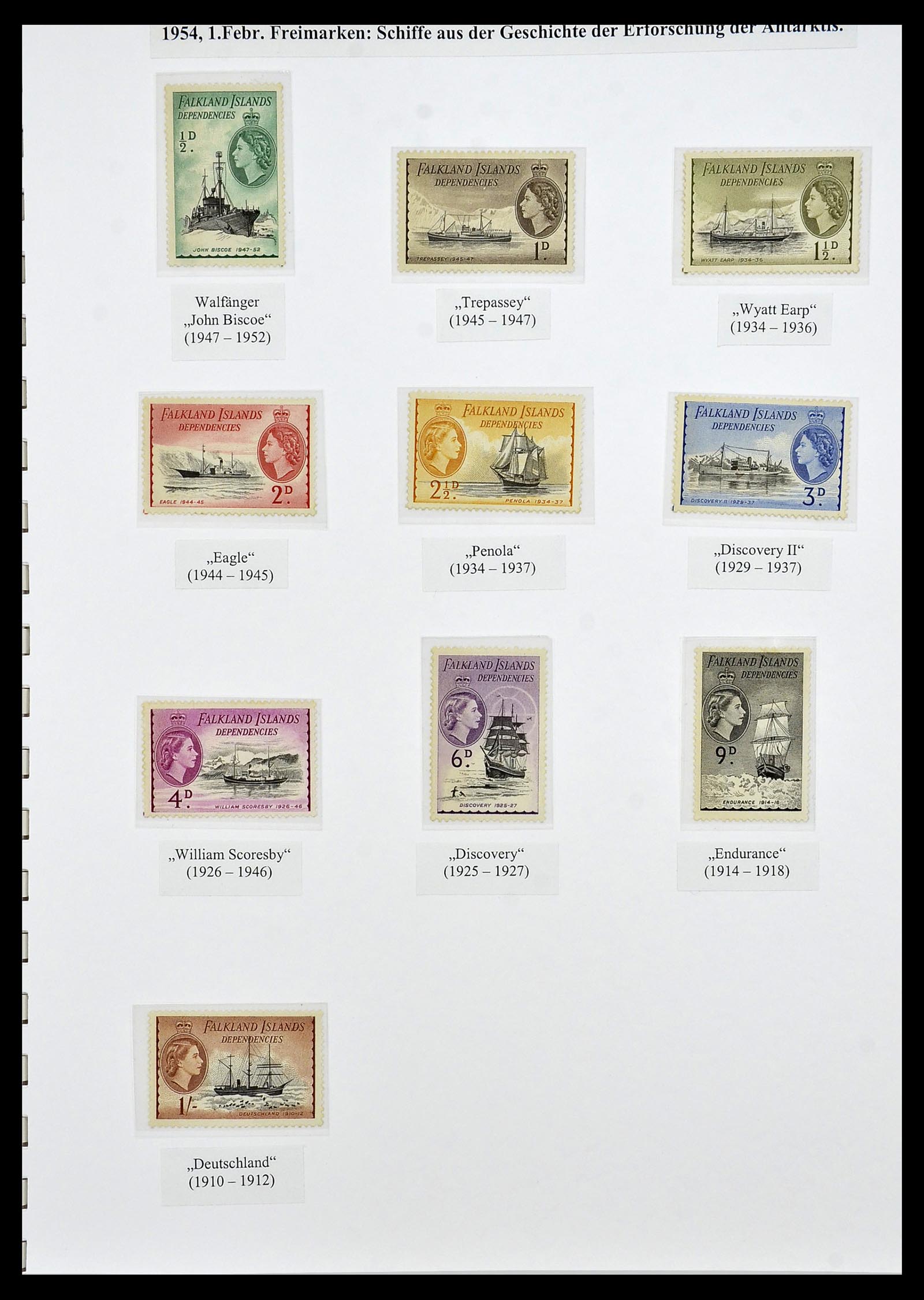 34222 011 - Stamp collection 34222 Falkland Dependencies 1891-1987.