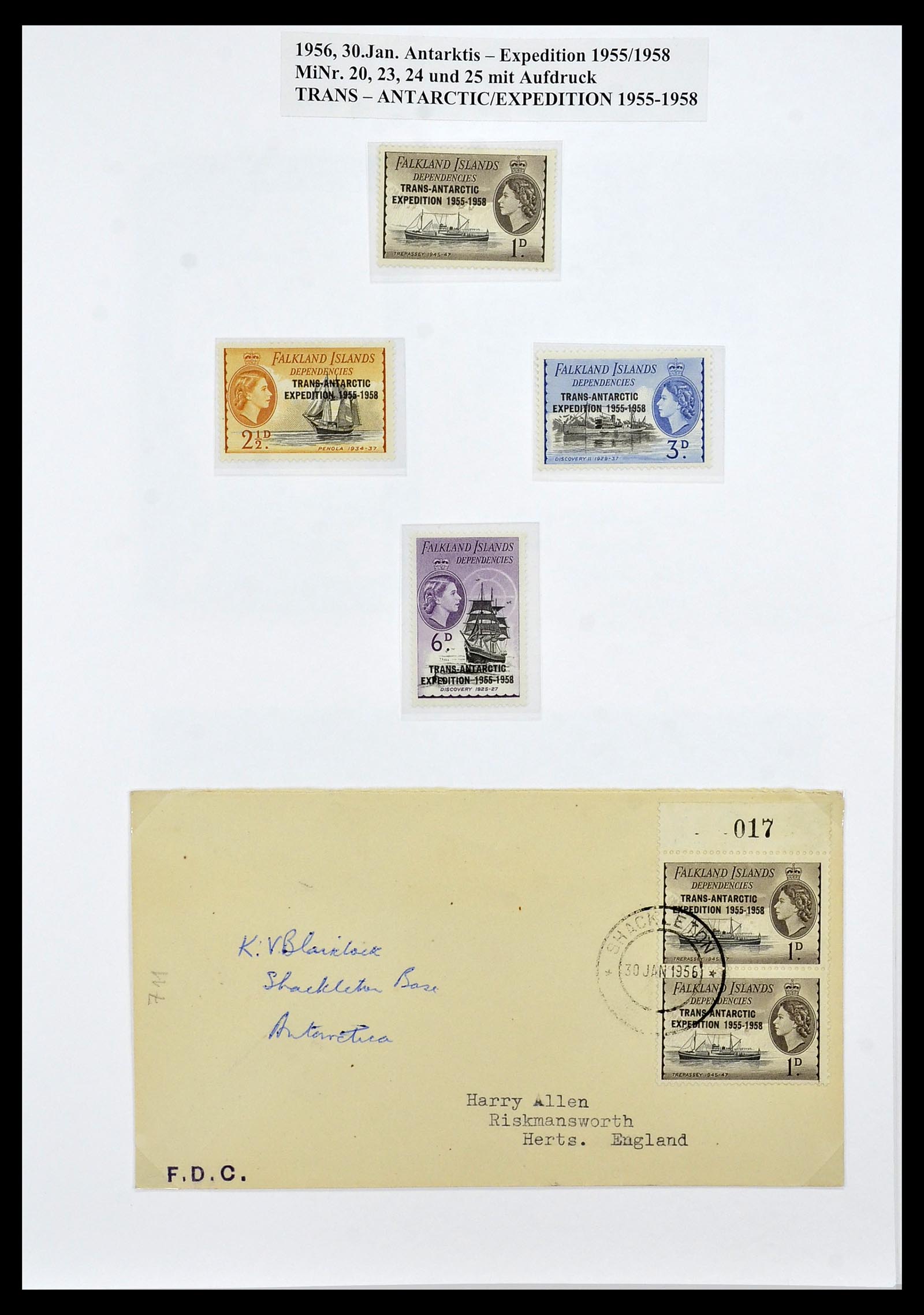 34222 012 - Postzegelverzameling 34222 Falkland Dependencies 1891-1987.